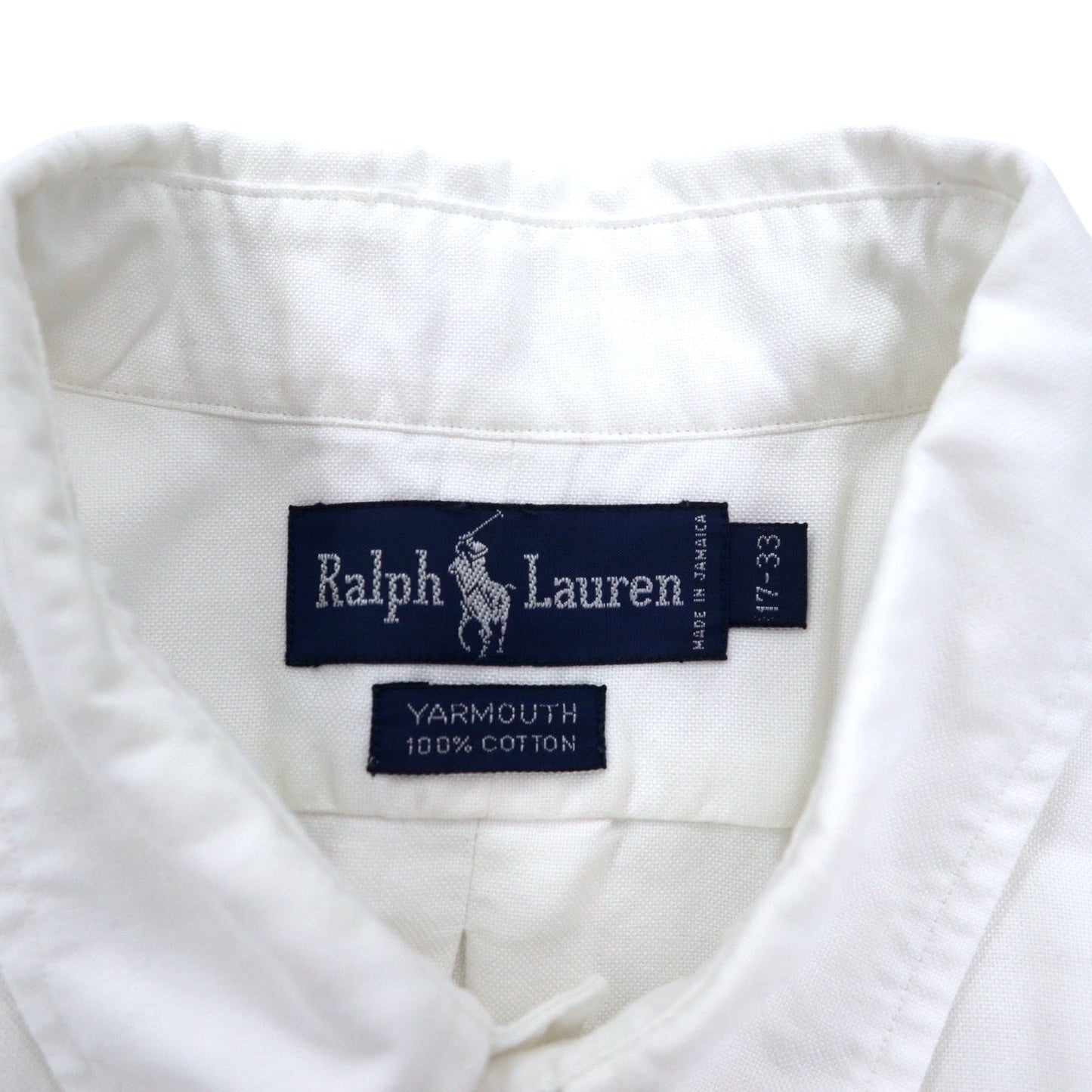 RALPH LAUREN 90年代 YARMOUTH オックスフォード ボタンダウンシャツ XL ホワイト コットン スモールポニー 刺繍 ジャマイカ製