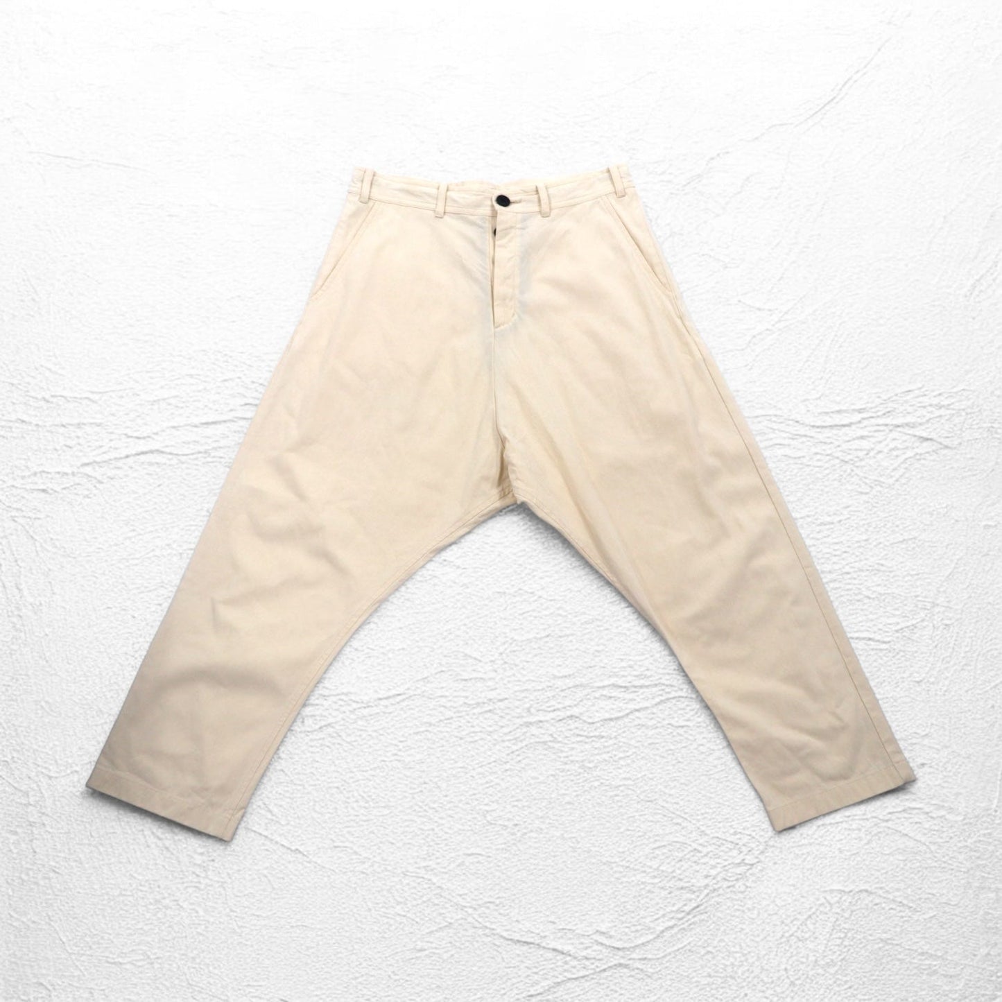 O project ワイド サルエル パンツ REGULAR FIT TROUSERS トラウザーズ S コットン ベージュ 日本製