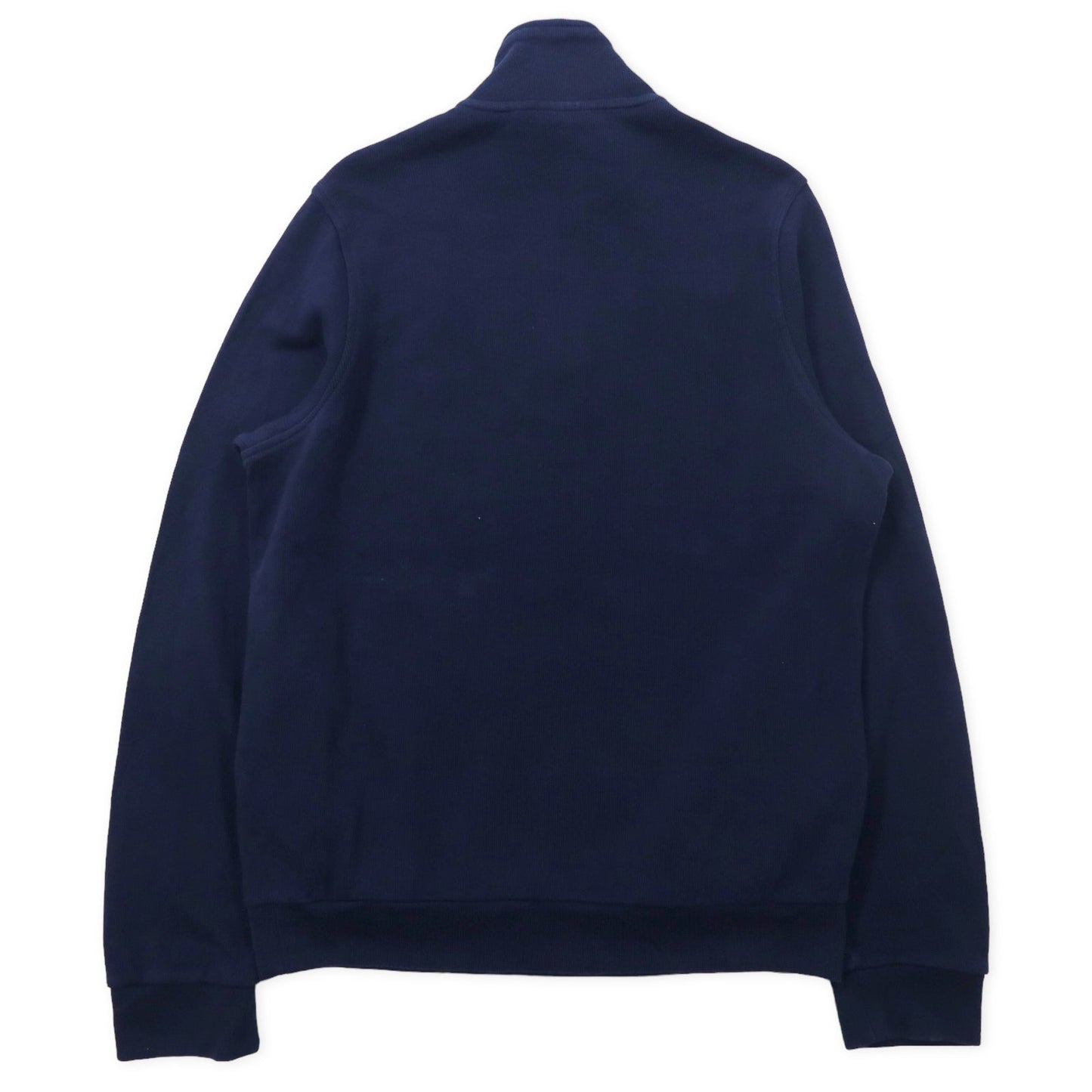 LACOSTE ハイネック ハーフジップ スウェット L ネイビー コットン ワンポイントロゴ