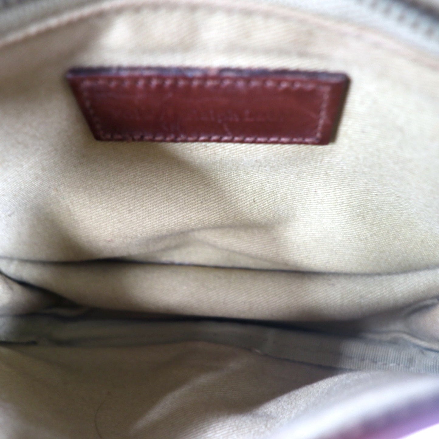 POLO RALPH LAUREN ショルダーバッグ ポシェット グリーン チェック PVC レザー切り替え