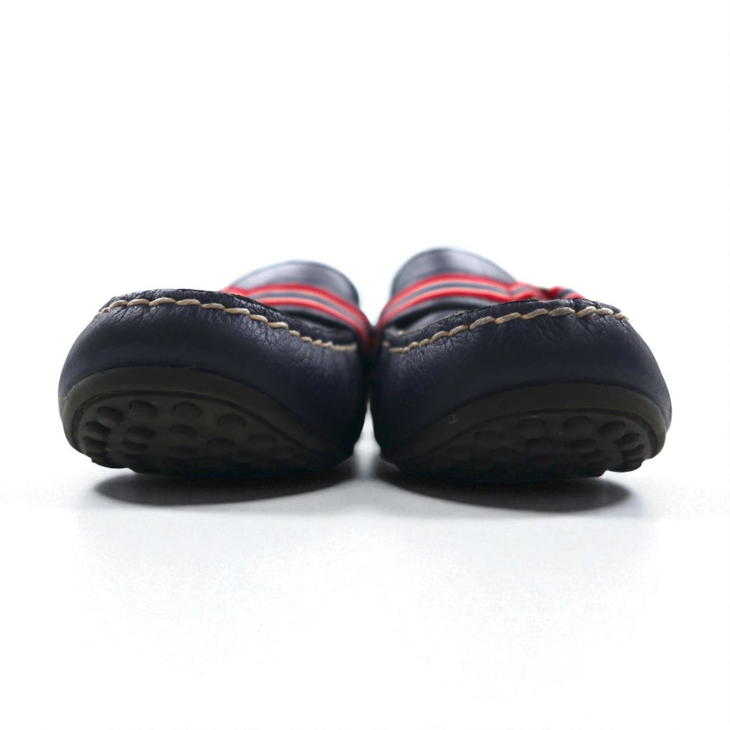 POLO RALPH LAUREN リボン ローファー ドライビングシューズ 26.5cm ネイビー シボ革 レザー WILLEM 11571