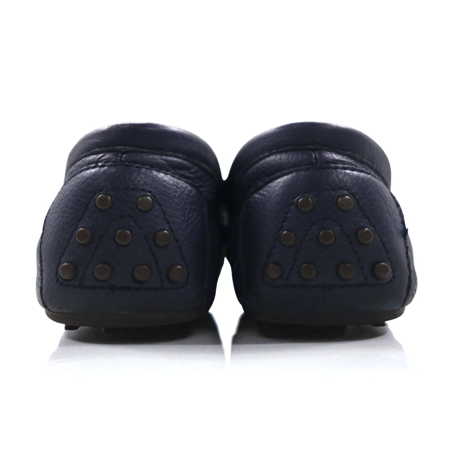 POLO RALPH LAUREN リボン ローファー ドライビングシューズ 26.5cm ネイビー シボ革 レザー WILLEM 11571