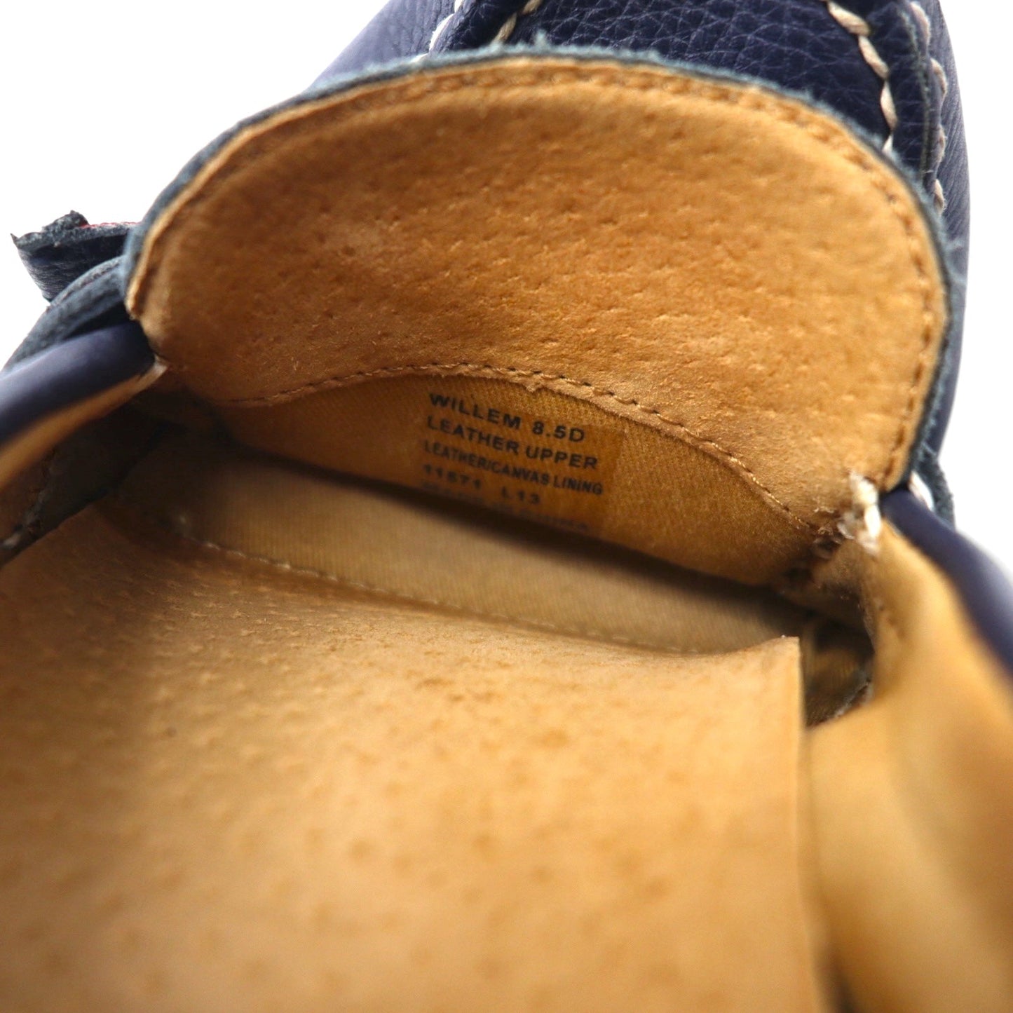 POLO RALPH LAUREN リボン ローファー ドライビングシューズ 26.5cm ネイビー シボ革 レザー WILLEM 11571