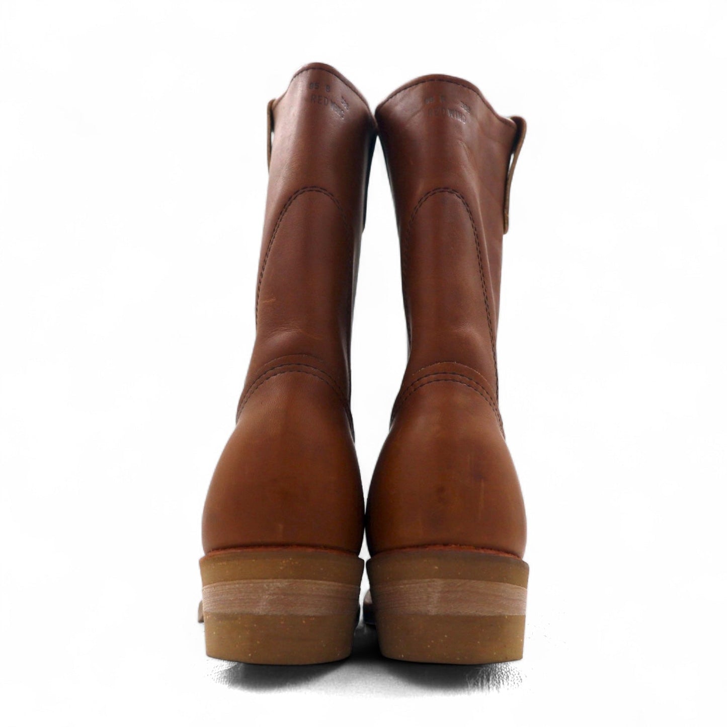 REDWING 89年 USA製 80s 11inch PECOS ペコスブーツ 26.5cm ブラウン レザー 1155 プリント羽タグ 縦羽