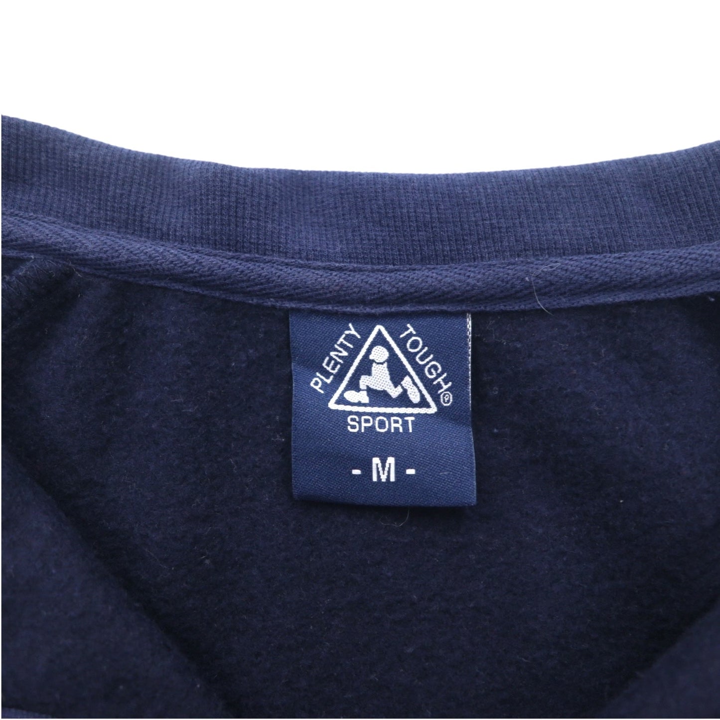 PLENTY TOUGH SPORT 90年代 ハーフジップ スウェット M ネイビー トリコロール 裏起毛 テープロゴ