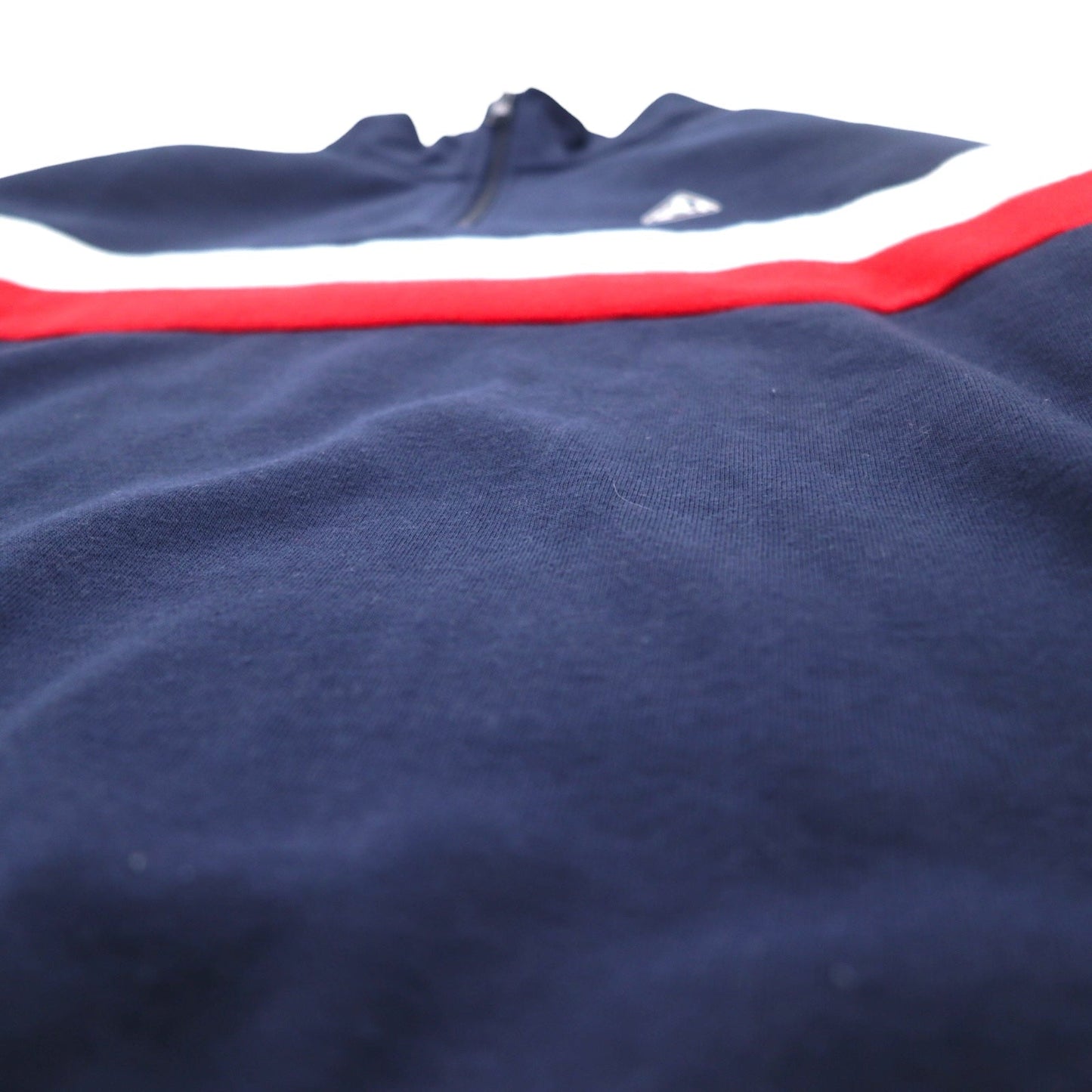 PLENTY TOUGH SPORT 90年代 ハーフジップ スウェット M ネイビー トリコロール 裏起毛 テープロゴ