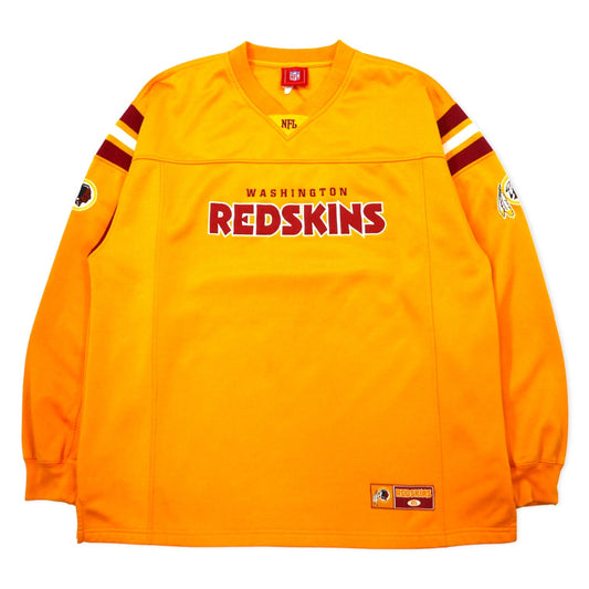 NFL ゲームシャツ XL イエロー ポリエステル RED SKINS ビッグサイズ