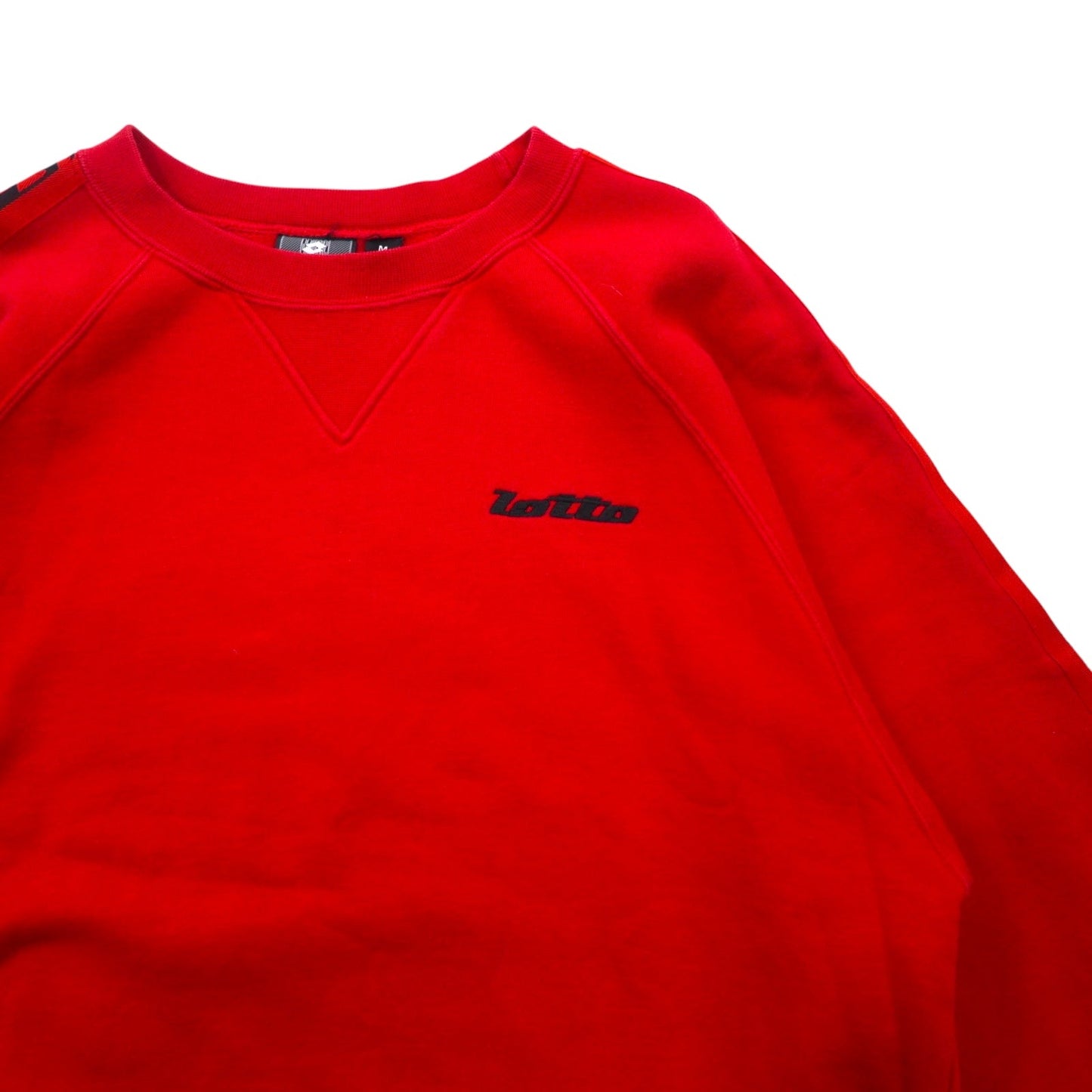 Lotto SPORTS 90年代 スウェット M レッド ロゴテープ 裏起毛 ロゴ刺繍 前V