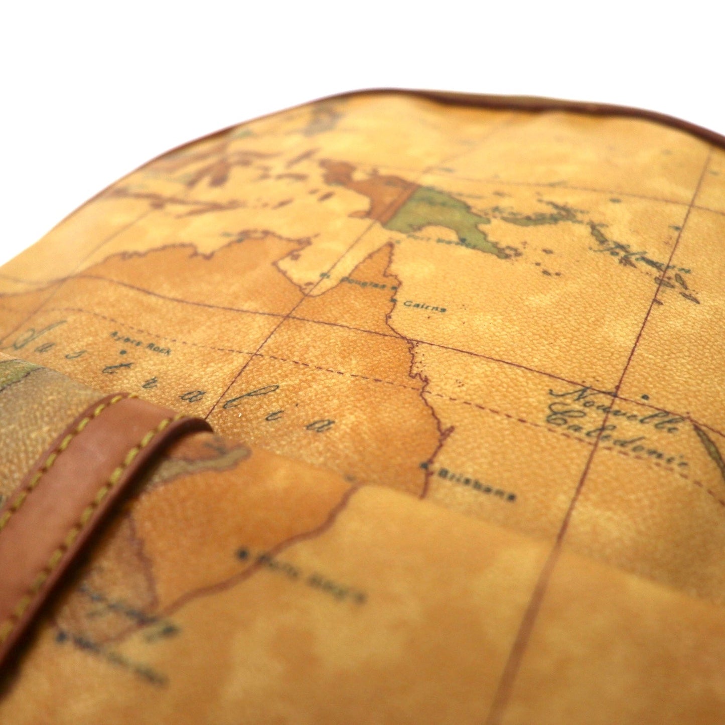 PRIMA CLASSE イタリア製 バックパック デイパック リュックサック ベージュ PVC レザー 地図柄