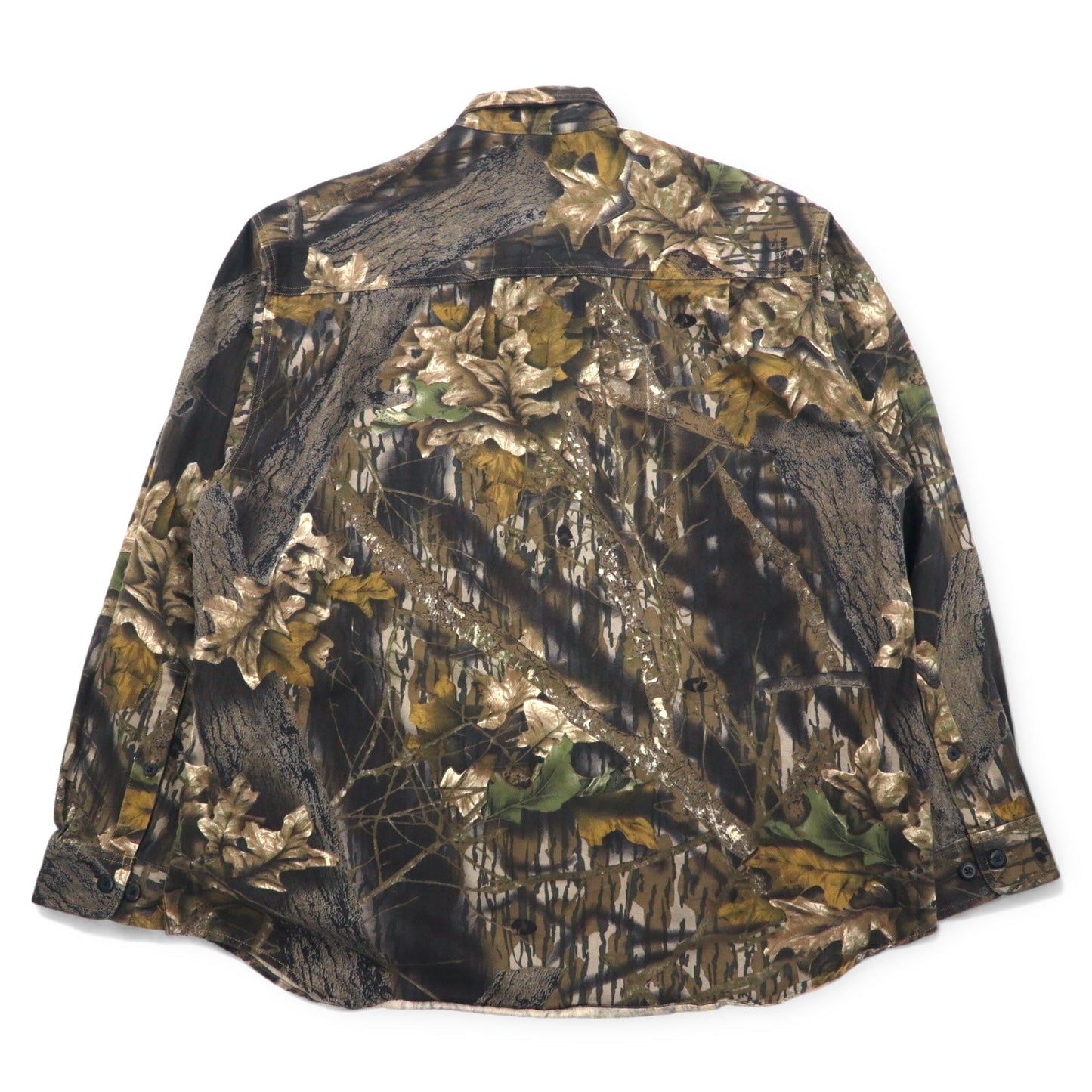 Columbia リアルツリーカモ ボタンダウンシャツ XL カーキ コットン MOSSY OAK ビッグサイズ