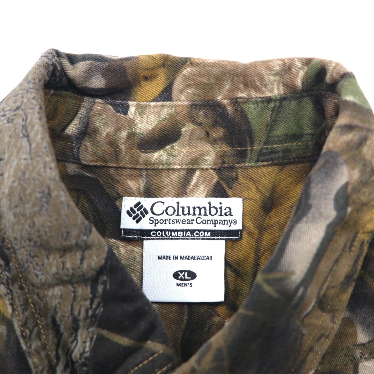 Columbia リアルツリーカモ ボタンダウンシャツ XL カーキ コットン MOSSY OAK ビッグサイズ