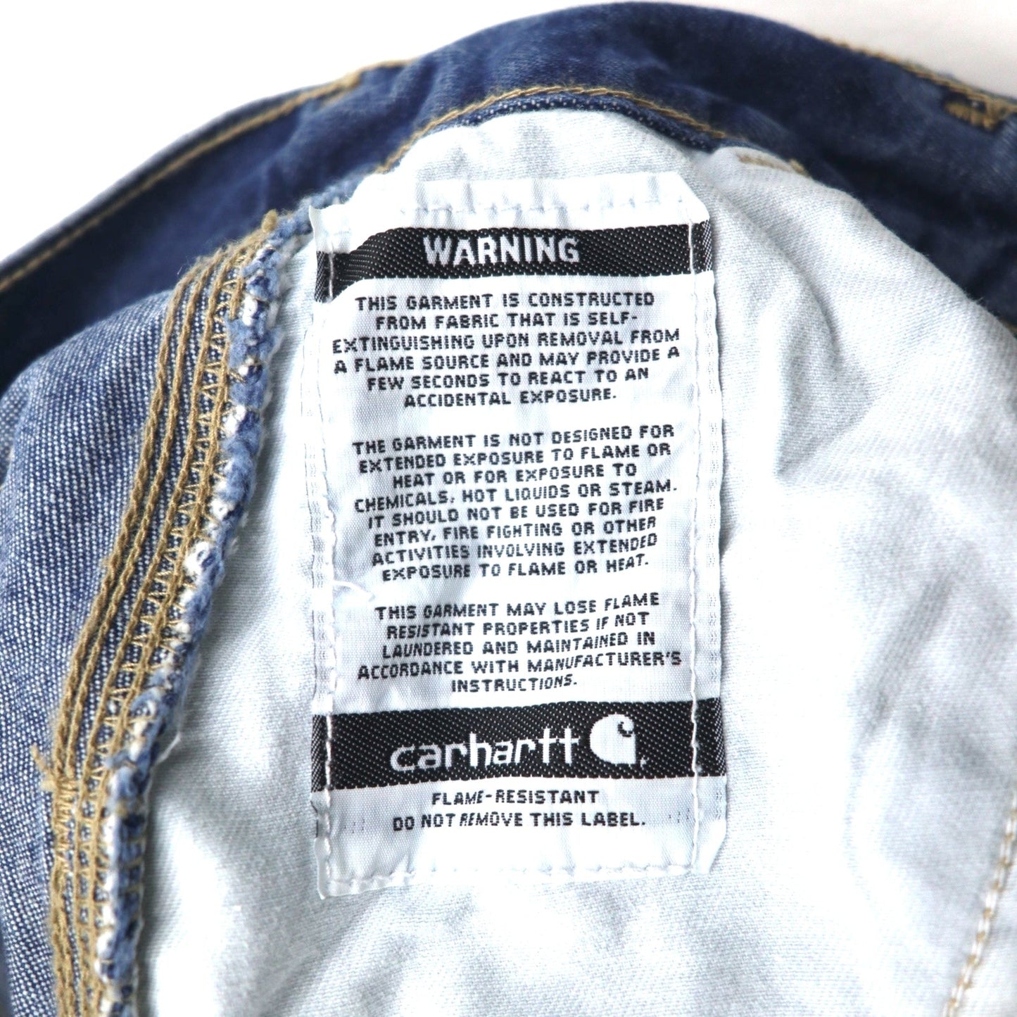 carhartt FR デニム ペインターパンツ 34 ブルー コットン CAT2 FRB13-DNM メキシコ製