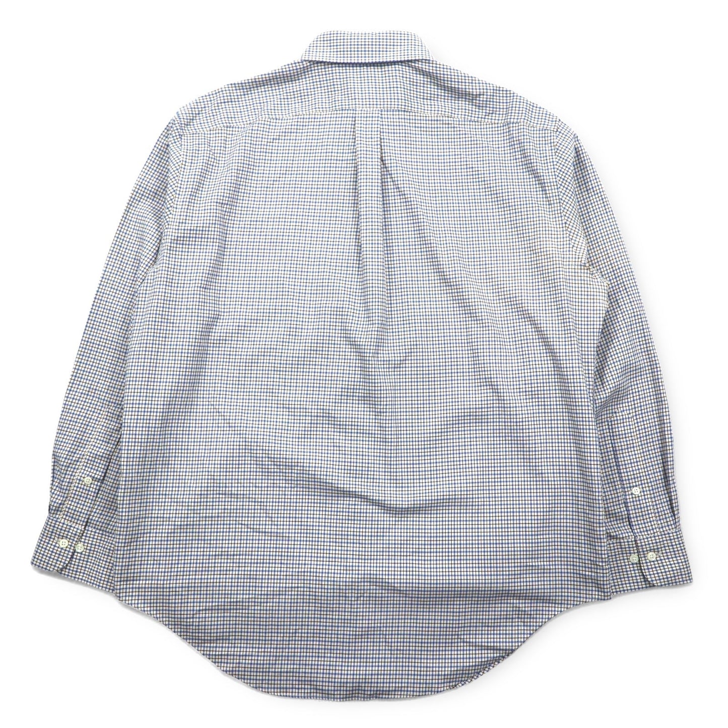 LAUREN RALPH LAUREN ボタンダウンシャツ XL ブルー コットン チェック CLASSIC FIT NON IRON