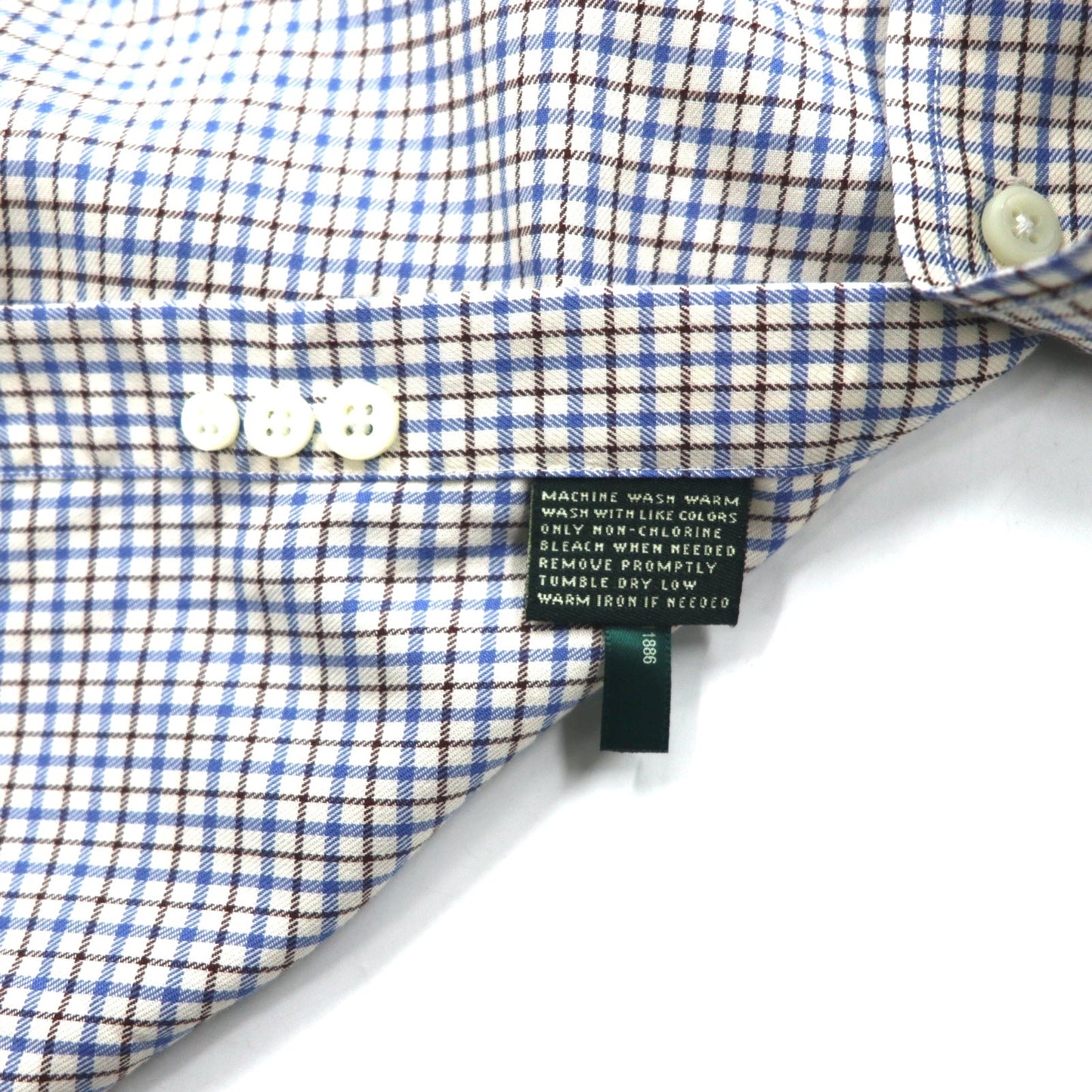 LAUREN RALPH LAUREN ボタンダウンシャツ XL ブルー コットン チェック CLASSIC FIT NON IRON