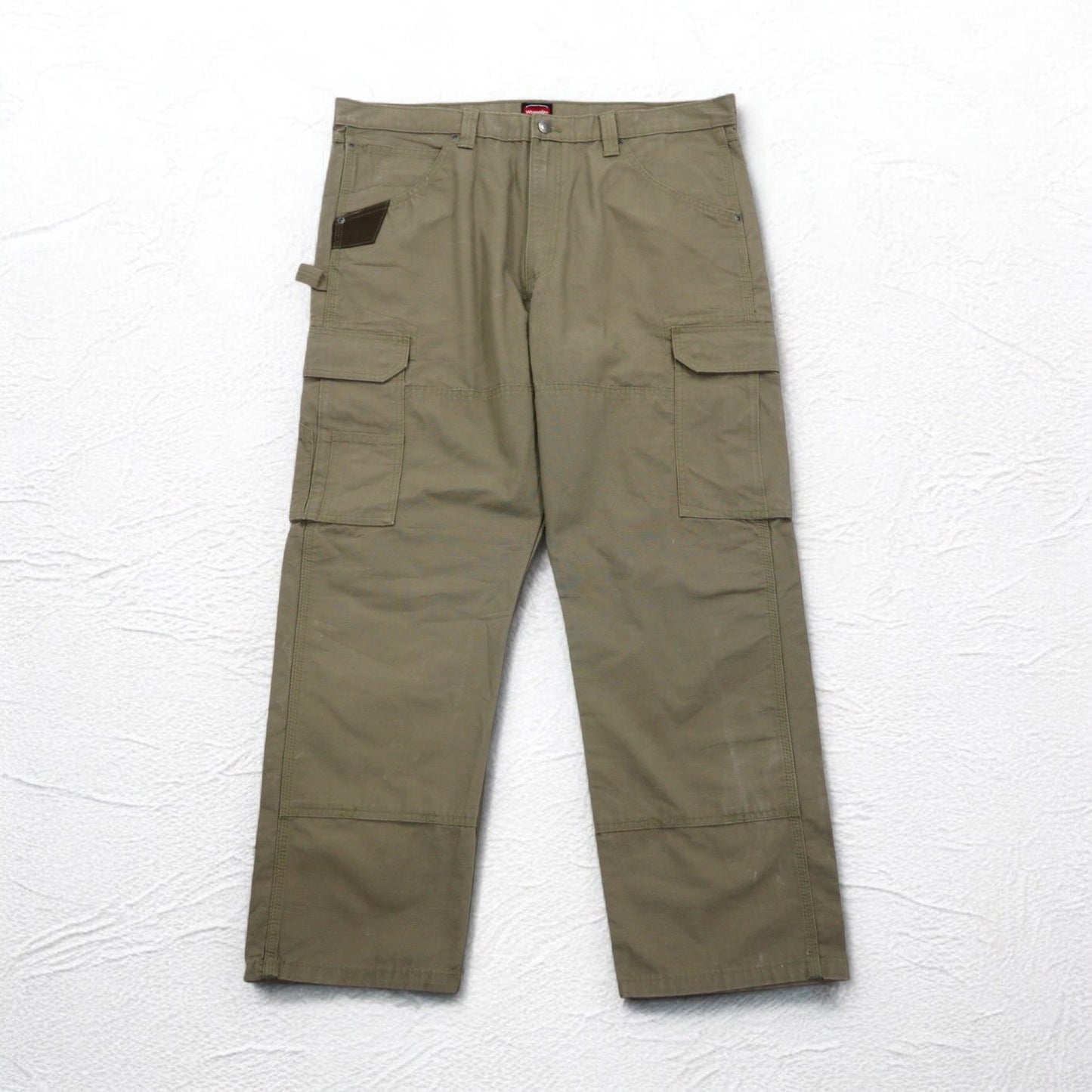 Wrangler WORKWEAR リップストップ カーゴパンツ XL カーキ コットン 10WMWR1BR