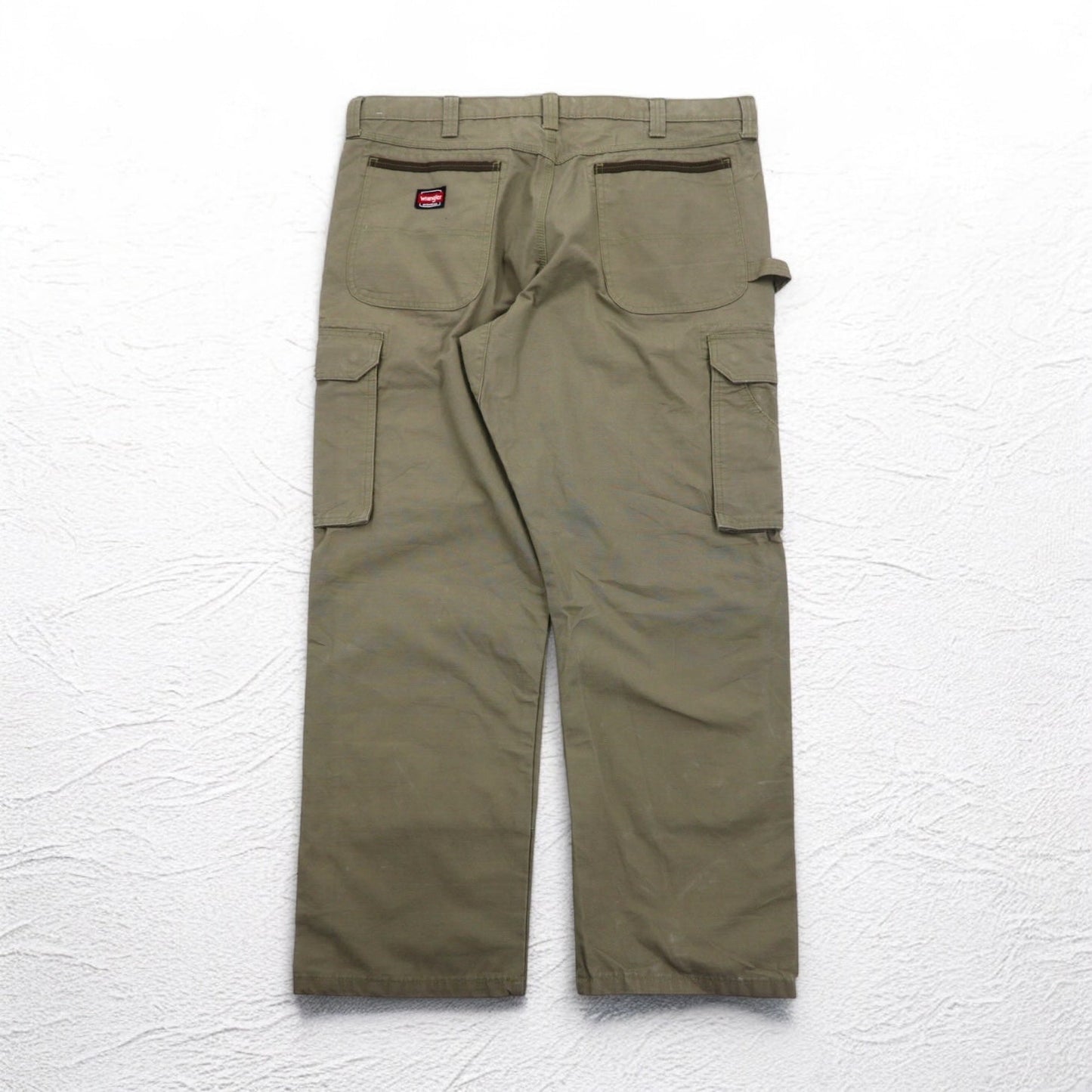 Wrangler WORKWEAR リップストップ カーゴパンツ XL カーキ コットン 10WMWR1BR