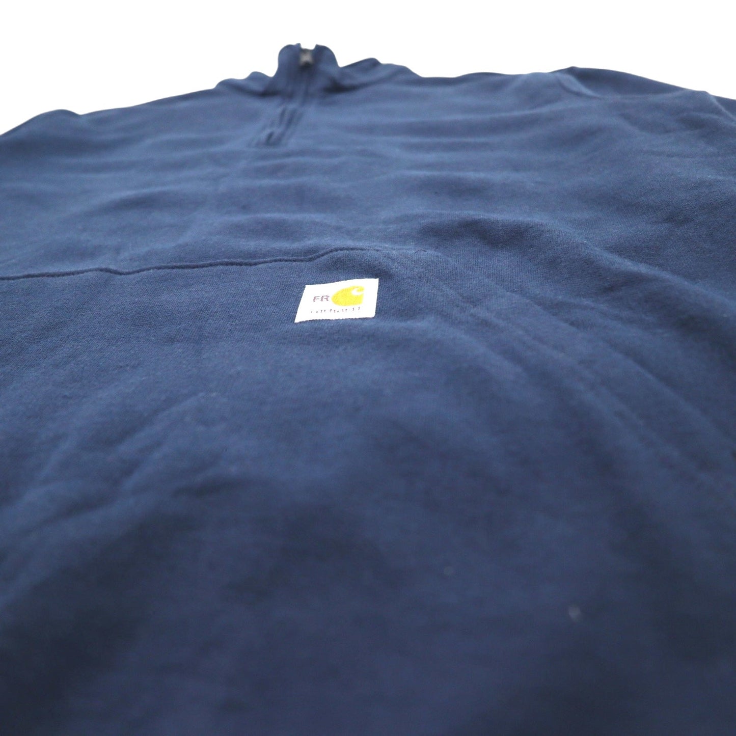 carhartt ルーズフィット ハーフジップ スウェット M ネイビー 難燃性コットン CAT3 難燃フォース ルーズフィット ミッドウェイト モックネック スウェットシャツ TS5028-FRM