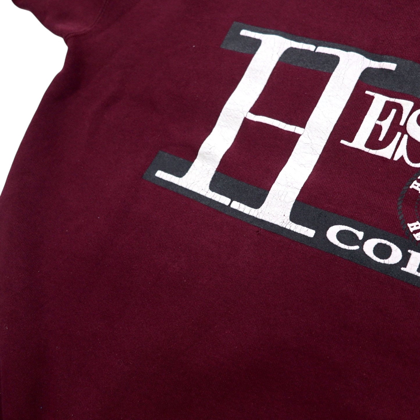 JAN SPORT USA製 90年代 カレッジ プリント スウェット L ボルドー コットン HESSTON COLLEGE