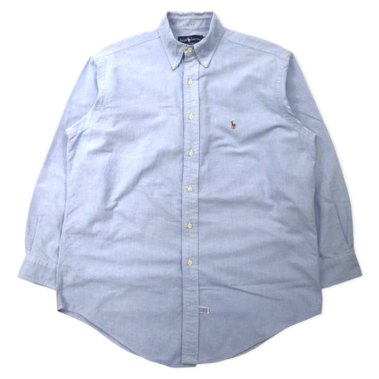 Ralph Lauren オックスフォード ボタンダウンシャツ 15 1/2-32 ブルー コットン スモールポニー刺繍 YARMOUTH