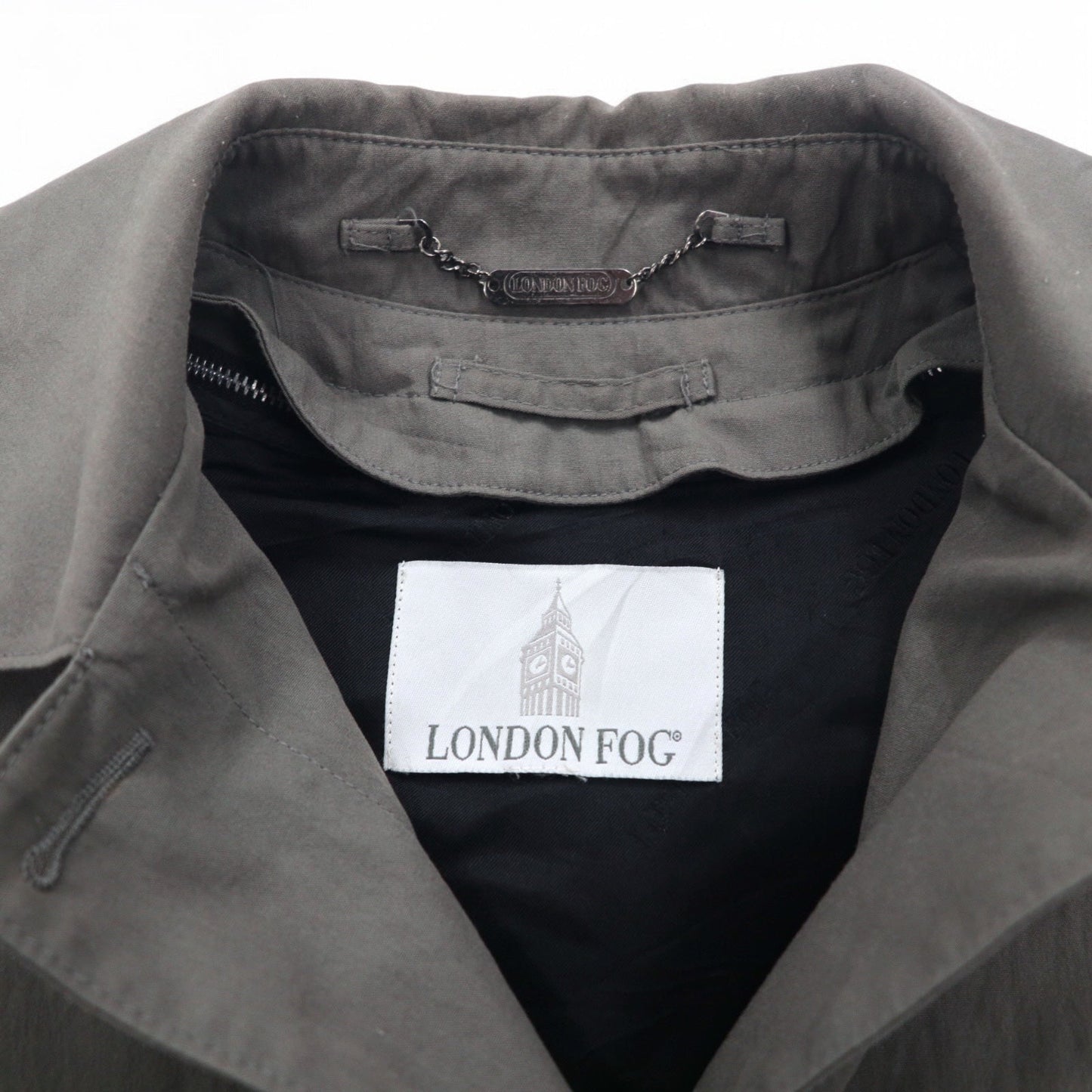 LONDON FOG ステンカラーコート XL グレー ポリエステル コットン ライナー着脱式