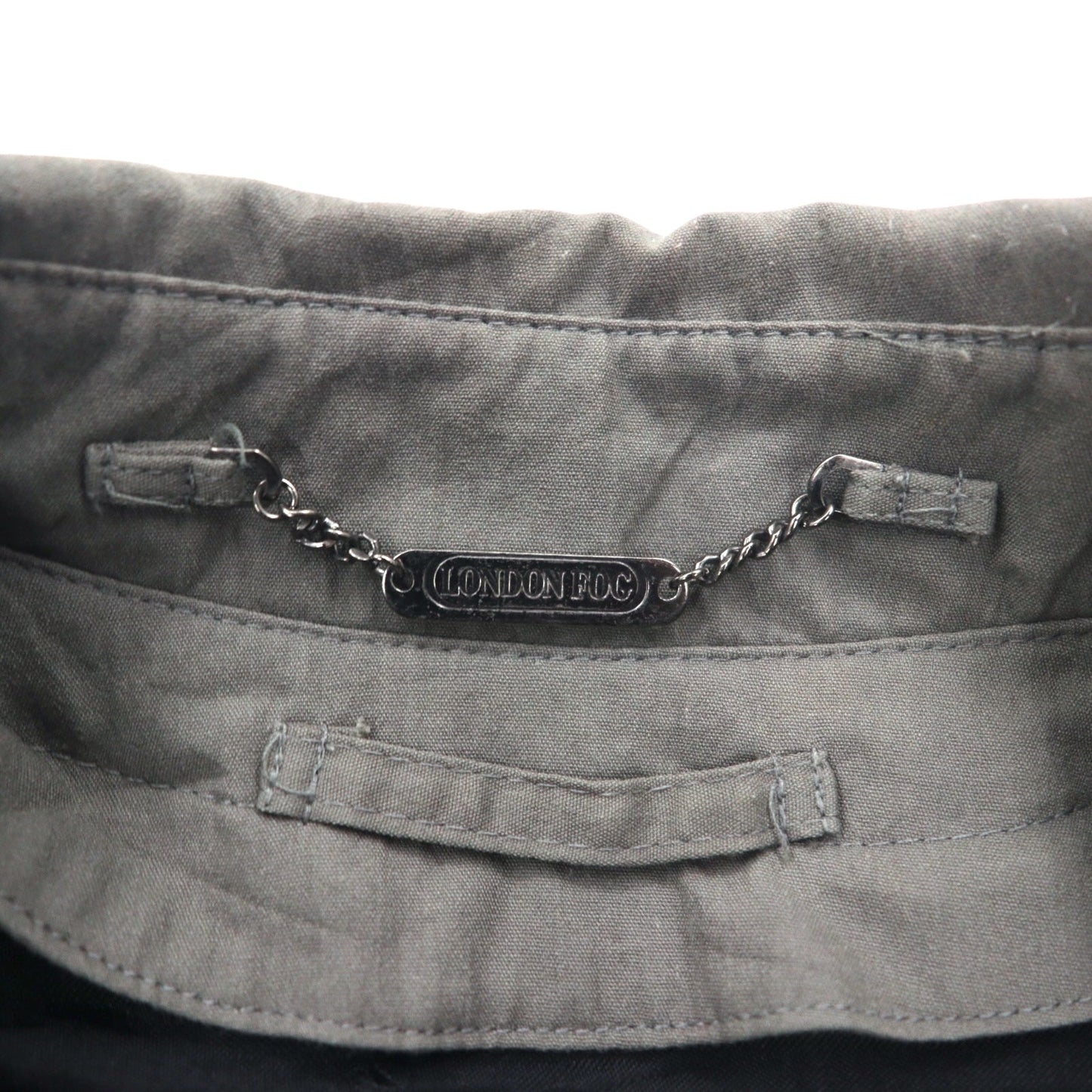 LONDON FOG ステンカラーコート XL グレー ポリエステル コットン ライナー着脱式