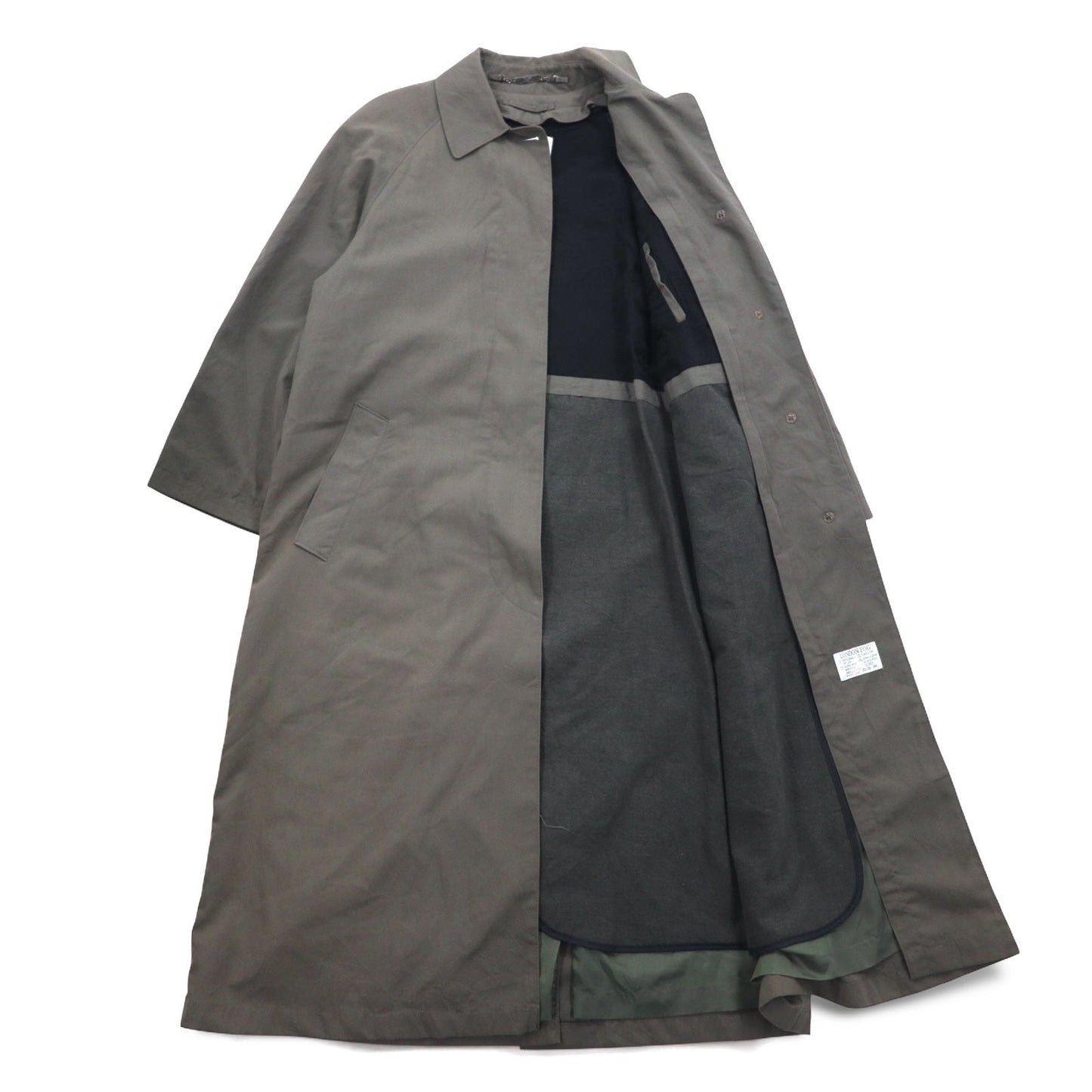 LONDON FOG ステンカラーコート XL グレー ポリエステル コットン ライナー着脱式