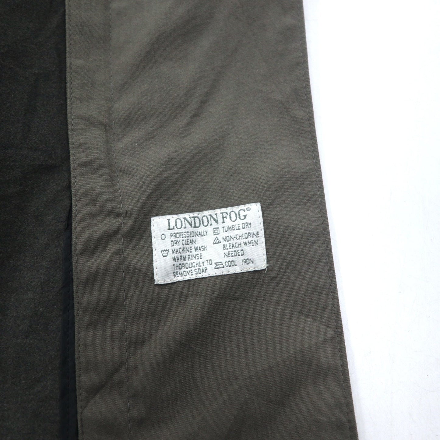 LONDON FOG ステンカラーコート XL グレー ポリエステル コットン ライナー着脱式