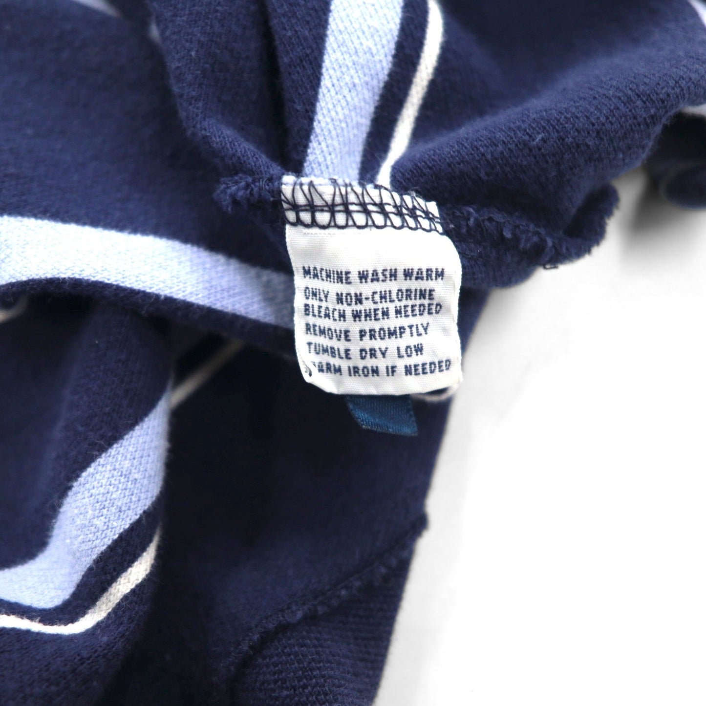 Polo by Ralph Lauren 90年代 ボーダー ポロシャツ 2XL ネイビー ブルー コットン 鹿の子 スモールポニー刺繍