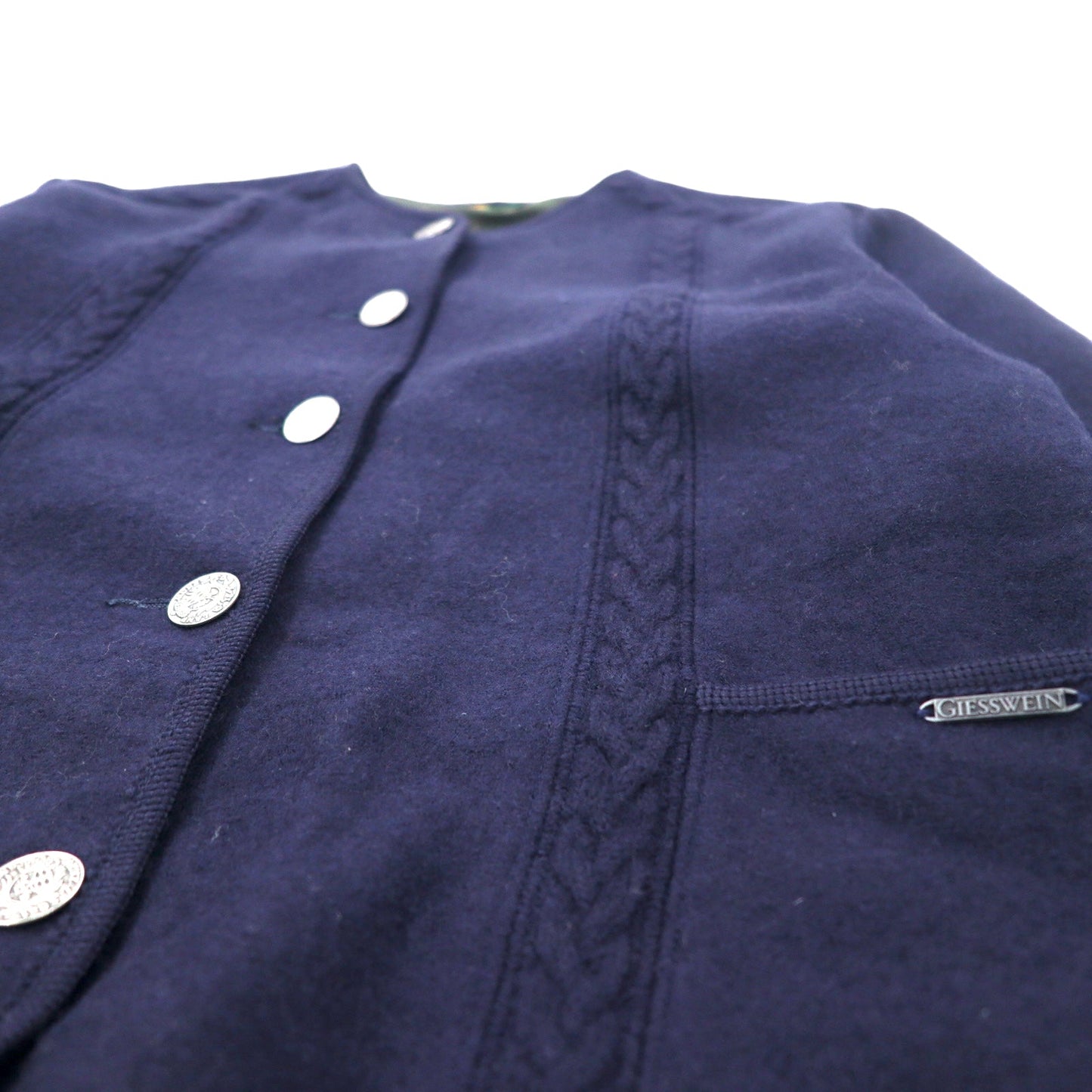 GIESSWEIN オーストラリア製 チロリアンジャケット 40 ネイビー ウール コインボタン ユーロヴィンテージ