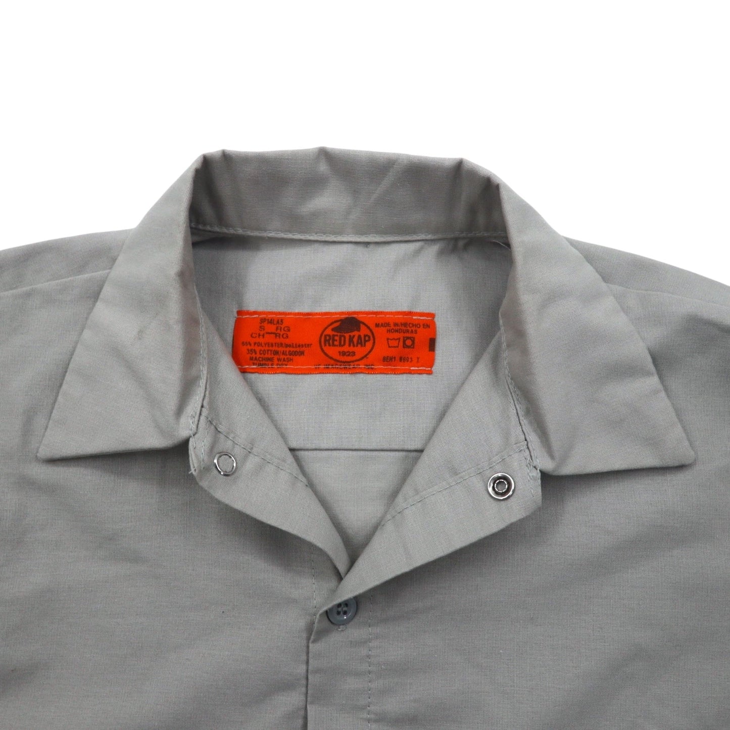 RED KAP ワークシャツ S グレー ポリエステル コットン フロントポケット ホンジュラス製