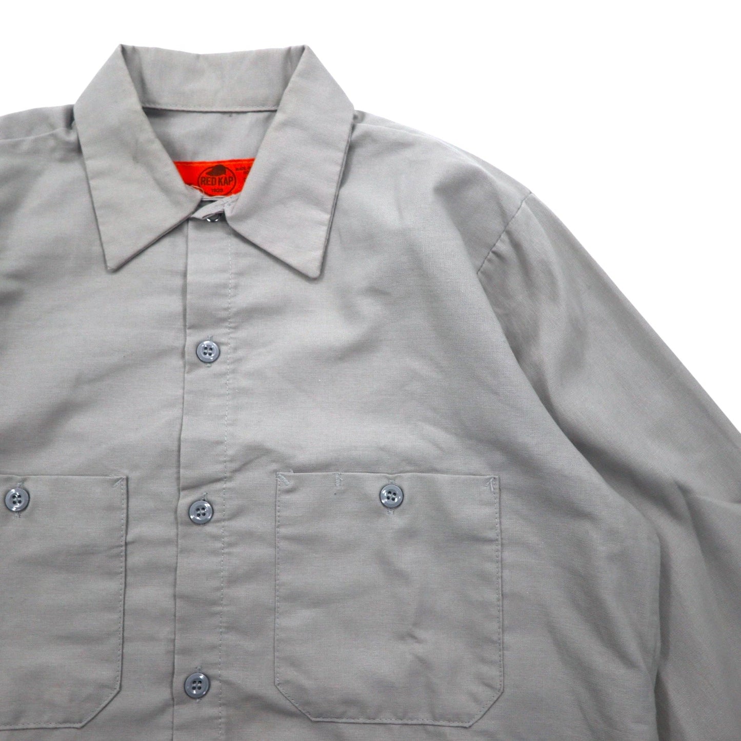 RED KAP ワークシャツ S グレー ポリエステル コットン フロントポケット ホンジュラス製