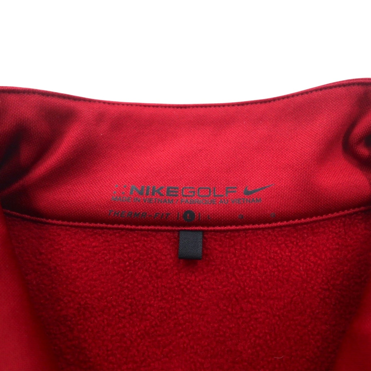 NIKE GOLF ハーフジップ トラックジャケット ジャージ L レッド 1/4 Zip Therma-Fit Pullover Fleece Jacket 381259-651