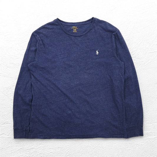 POLO RALPH LAUREN ロングスリーブ Tシャツ ロンT L ネイビー コットン スモールポニー刺繍