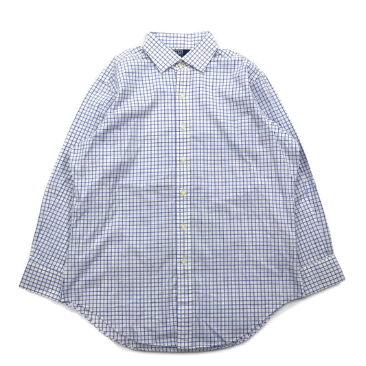 Polo by Ralph Lauren 90年代 REGENT ドレスシャツ L ホワイト ブルー チェック CLASSIC FIT