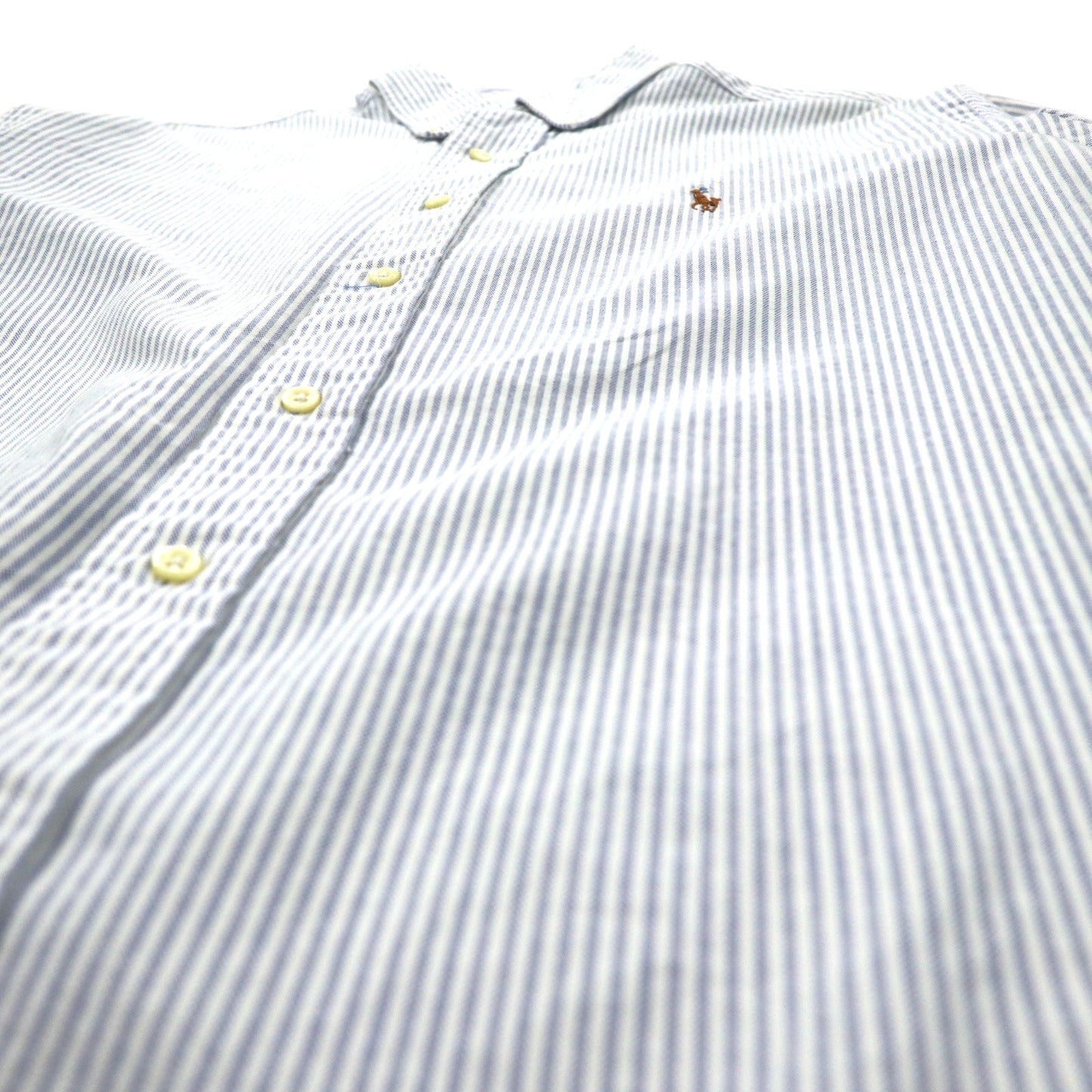 Ralph Lauren 90年代 CLASSIC FIT オックスフォード ボタンダウンシャツ XL ブルー ホワイト ストライプ スモールポニー刺繍