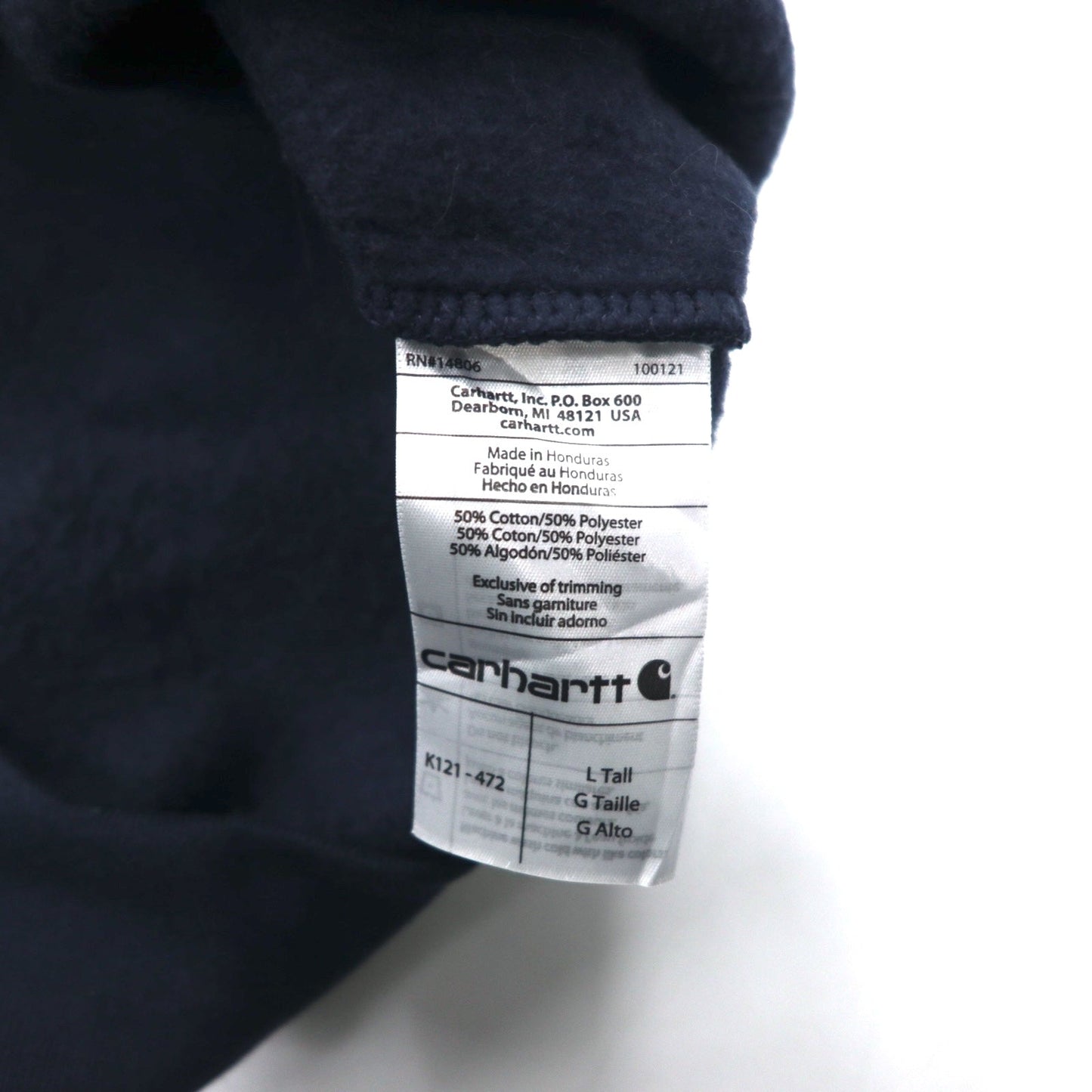 carhartt プルオーバー パーカー L ネイビー コットン 裏起毛 MIDWEIGHT PO HOODIE K121-472