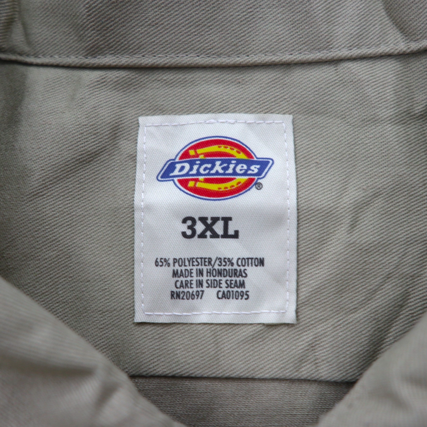 Dickies 半袖 チノ ワークシャツ 3XL ベージュ 胸ポケット ビッグサイズ ホンジュラス製