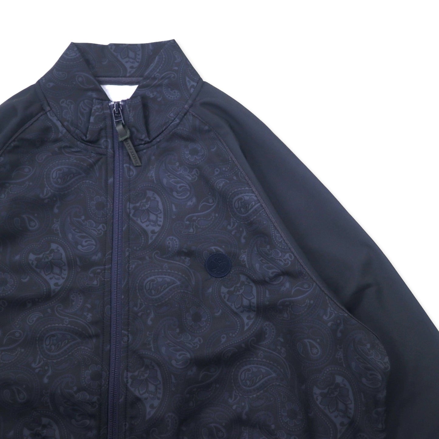 PRETTY GREEN ペイズリー柄 トラックジャケット ジャージ 4 ネイビー ポリエステル ワンポイントロゴ