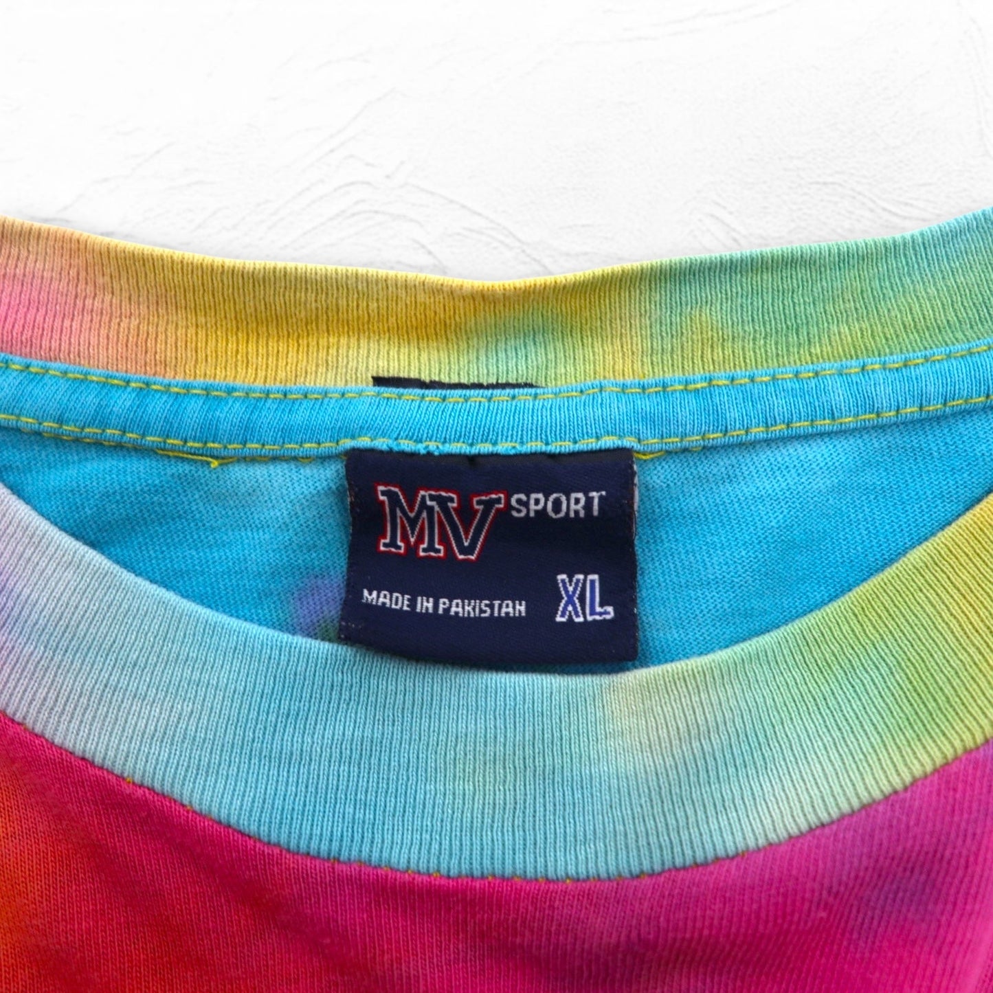 MV SPORT タイダイ カレッジ Tシャツ XL マルチカラー コットン パキスタン製