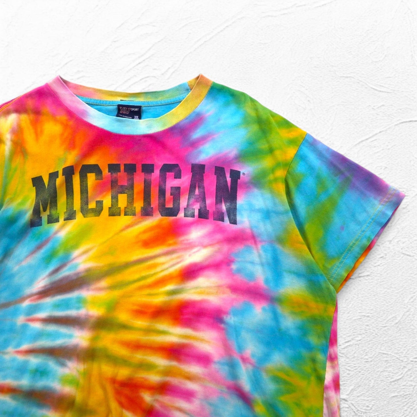 MV SPORT タイダイ カレッジ Tシャツ XL マルチカラー コットン パキスタン製