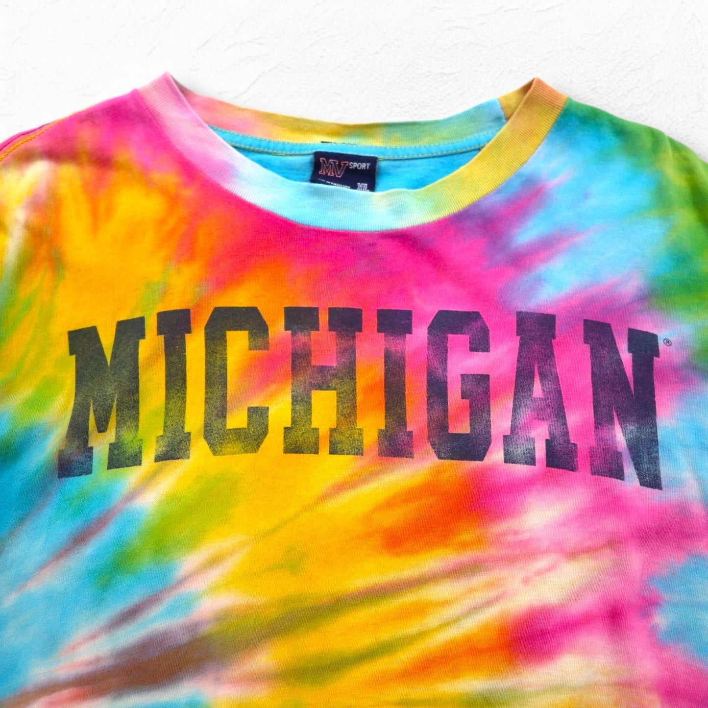 MV SPORT タイダイ カレッジ Tシャツ XL マルチカラー コットン パキスタン製