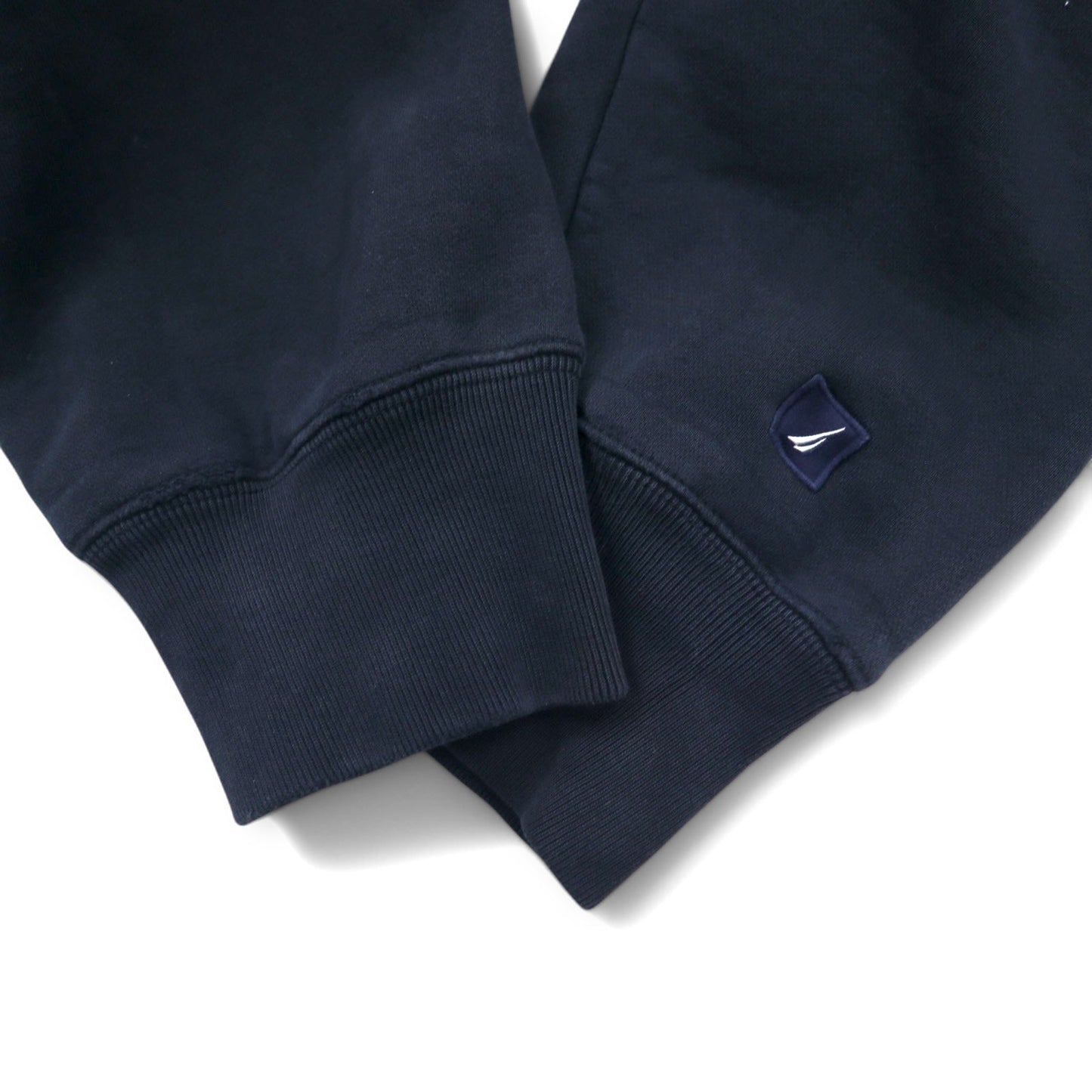 NAUTICA リバースウィーブ プルオーバー パーカー XL ブラック コットン 裏起毛 ロゴ刺繍