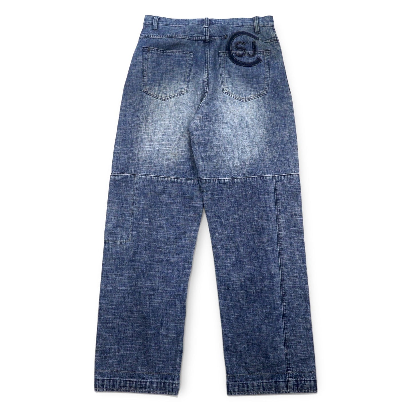 Sean John 00年代 バギー デニムパンツ ジーンズ M インディゴ ブルー コットン ユーズド加工