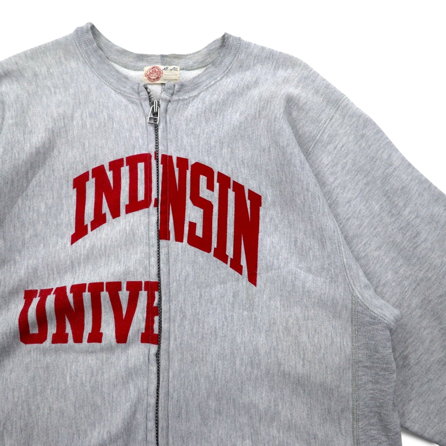 J.S.HOMESTEAD リバースウィーブ 再構築 ドッキング ブルゾン リメイク ジップアップ スウェット L カレッジプリント NOVEL CLOTHING