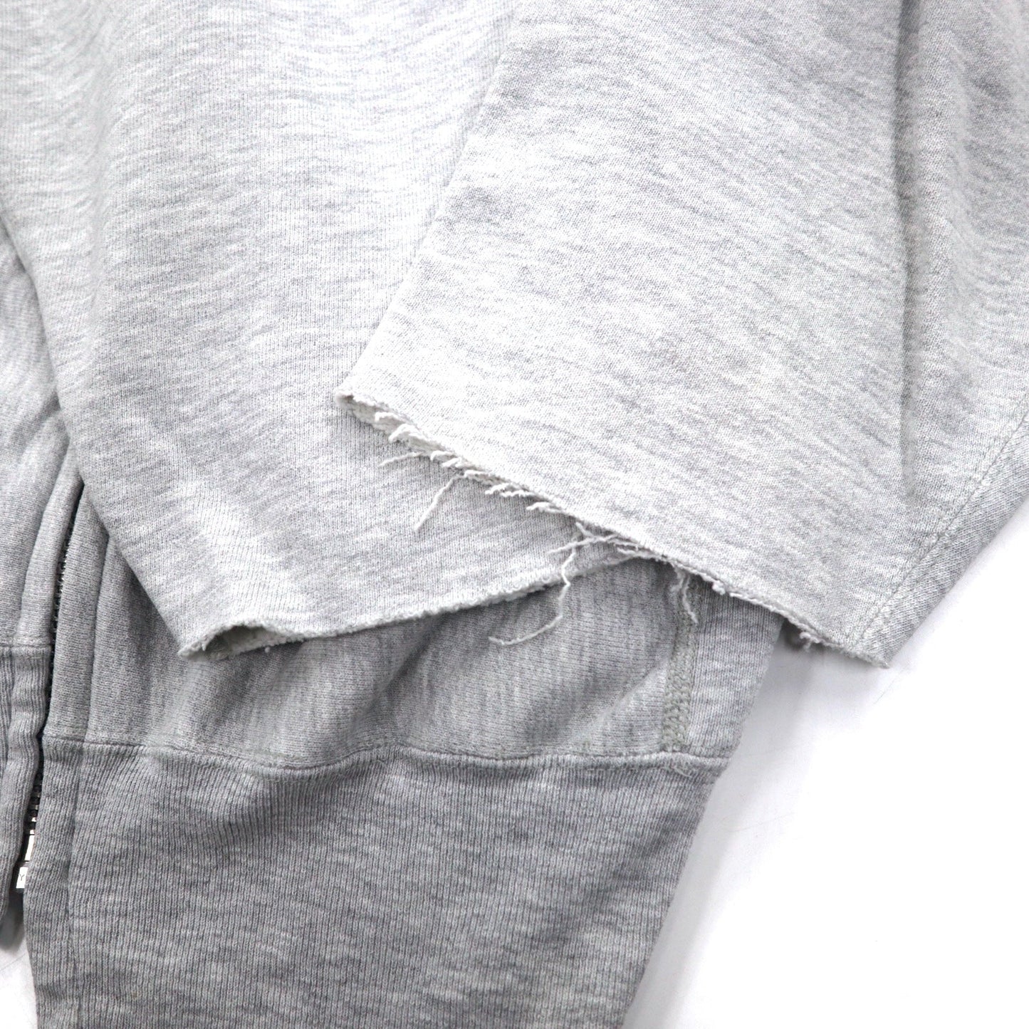 J.S.HOMESTEAD リバースウィーブ 再構築 ドッキング ブルゾン リメイク ジップアップ スウェット L カレッジプリント NOVEL CLOTHING