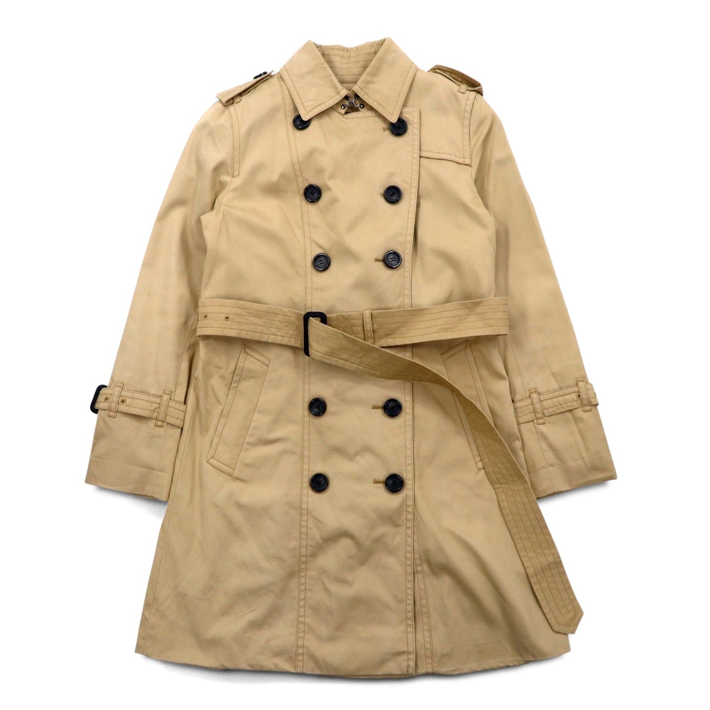 ESTNATION ダブルブレスト トレンチコート S ベージュ ライナー着脱式 ベルト付き 61-109-01-0100023