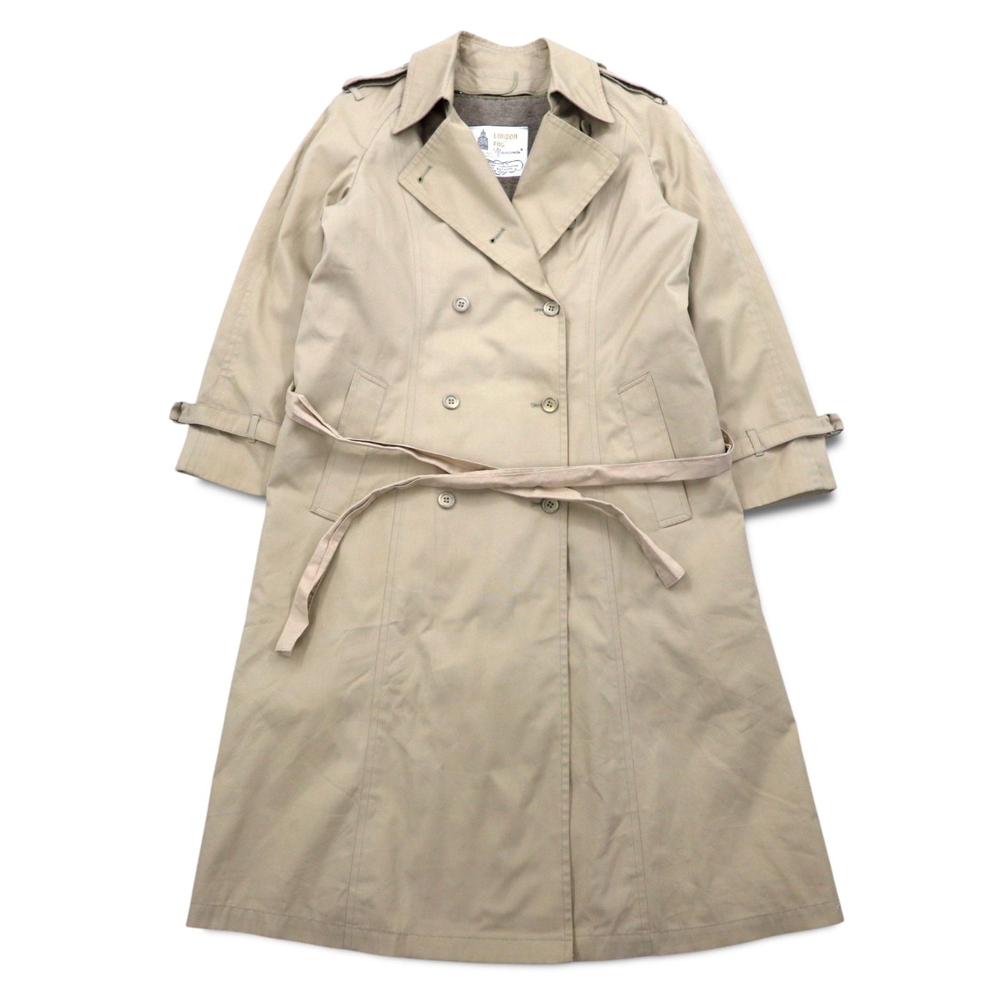 LONDON FOG 90年代 MAINCOATS ダブルブレスト トレンチコート L ベージュ ボアライナー着脱式 ベルト付き