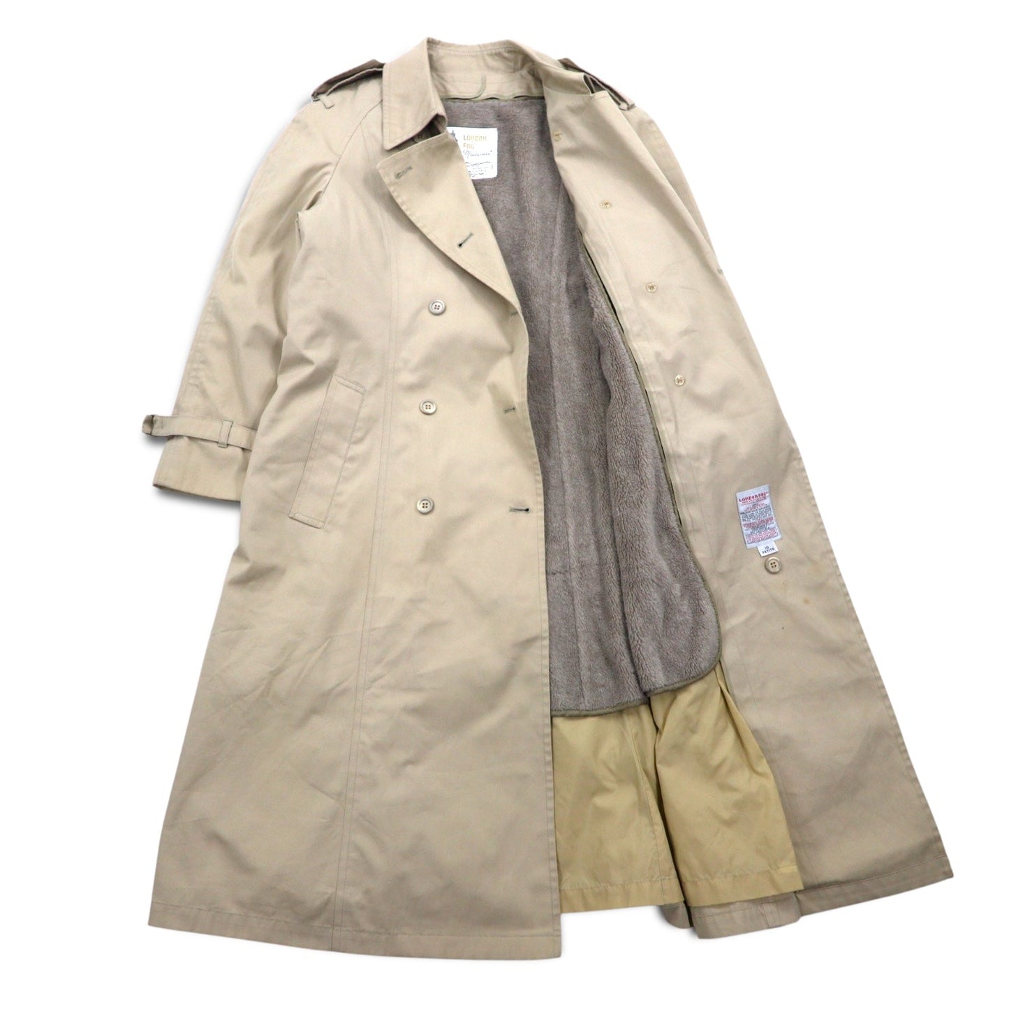 LONDON FOG 90年代 MAINCOATS ダブルブレスト トレンチコート L ベージュ ボアライナー着脱式 ベルト付き