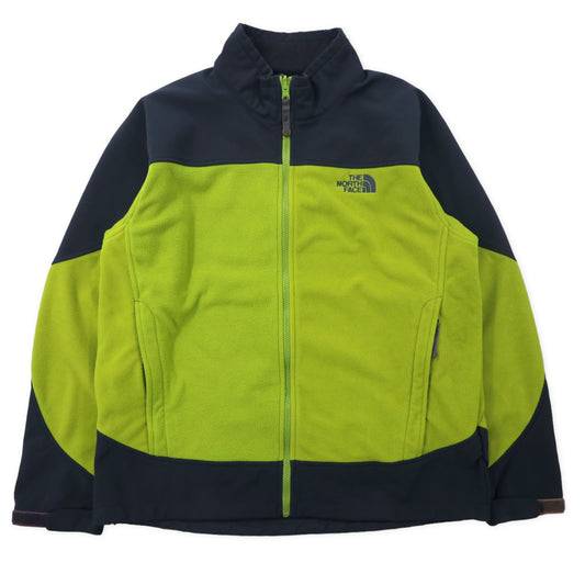 THE NORTH FACE ウインドストッパー フリースジャケット L グリーン グレー ポリエステル ロゴ刺繍 WINDSTOPPER