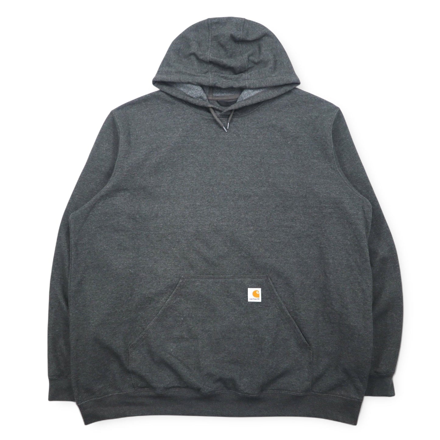 Carhartt ルーズフィット プルオーバーパーカー 2XL グレーコットン裏起毛袖 MIDWEIGHT HOODED Logo SWEATSHIRT ロゴ K288 ホンジュラス製